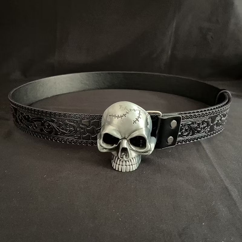 Japanese Brand Black colour harajuku streetwear skull belt Size ONE SIZE - 8 Thumbnail