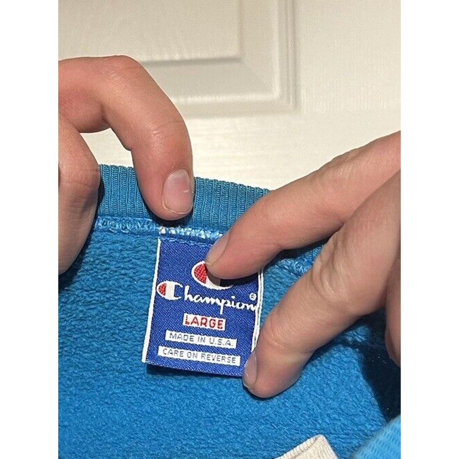 Champion Vintage 80s CHAMPION Royal Blue Crewneck Sweatshirt L Large Size US L / EU 52-54 / 3 - 3 Thumbnail