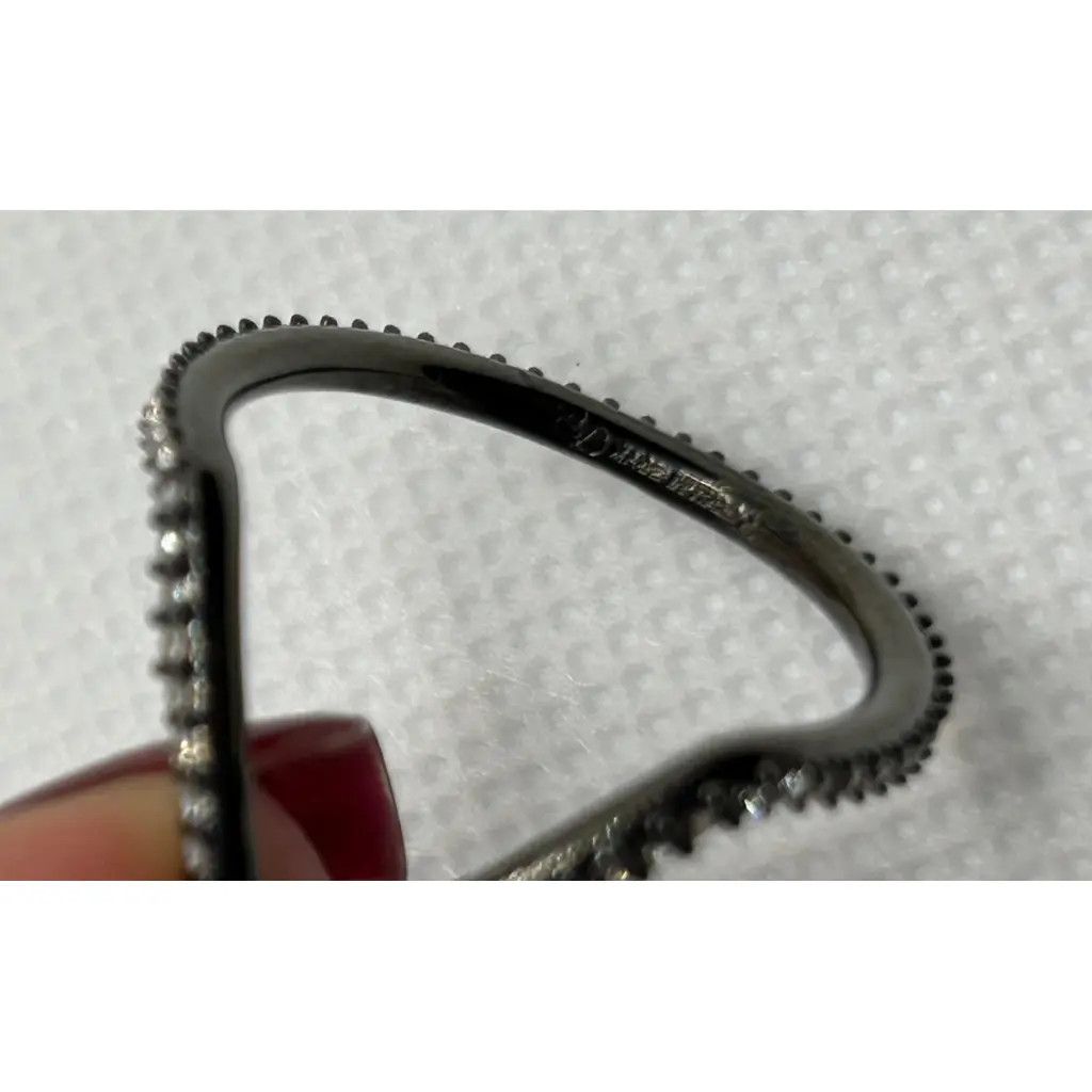 Valentino alentino Garavani V Crystal Ring Black Size ONE SIZE - 5 Thumbnail