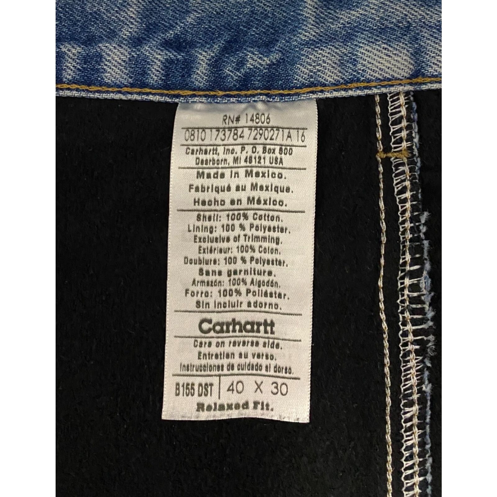 Carhartt VINTAGE Carhartt Fleece Lined Jeans 40×30 Blue B155 DST Relaxed Denim Pants Size US 40 / EU 56 - 7 Thumbnail