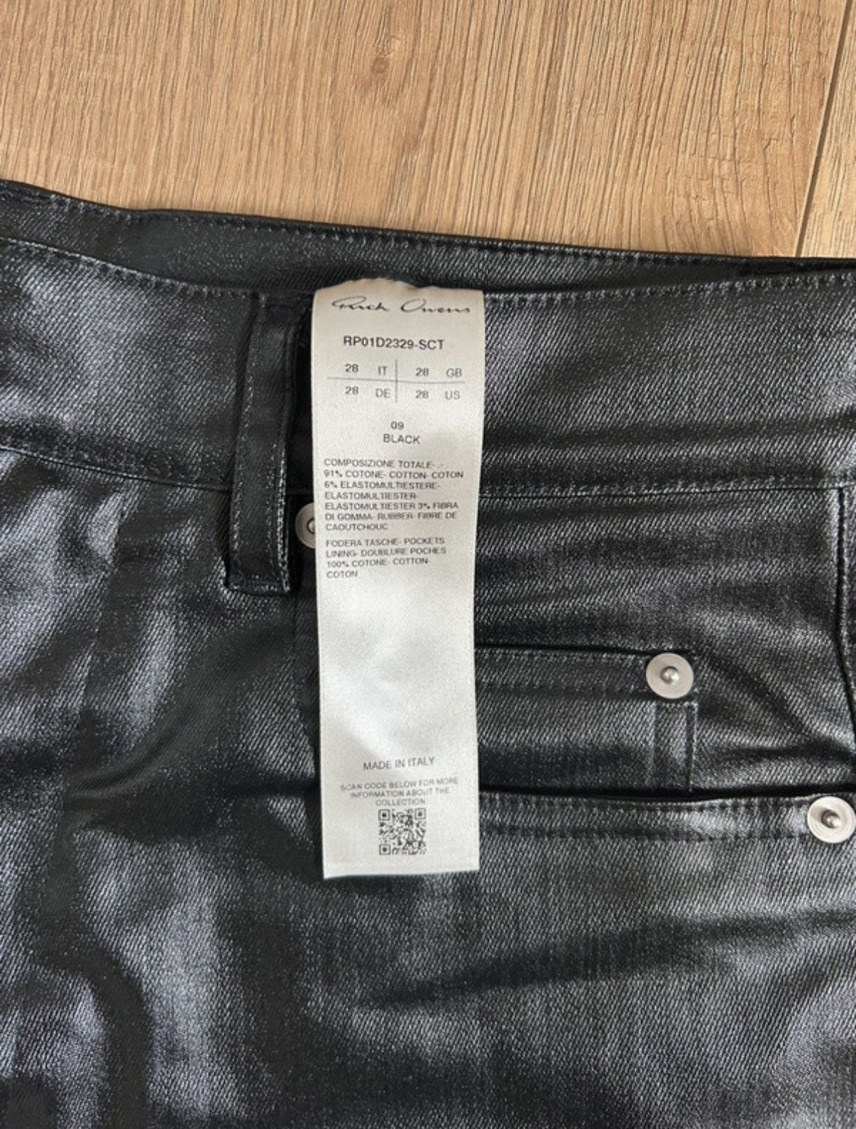 Rick Owens RICK OWENS Black Waxed Bolan size 28 Size US 28 / EU 44 - 3 Thumbnail