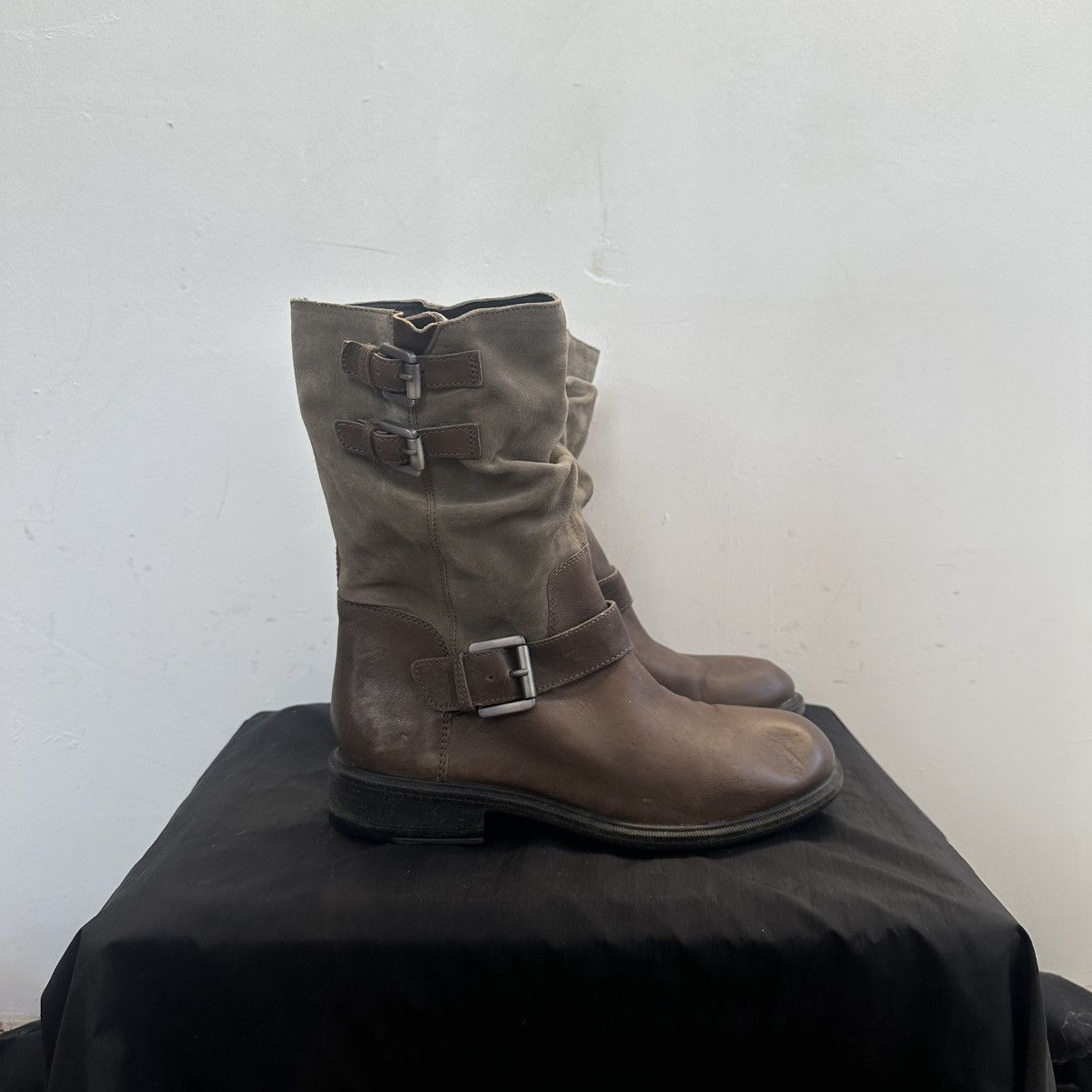 A.S.98 Geox Vintage high lace boots moto biker leather core Size US 8 / IT 38 - 1 Thumbnail