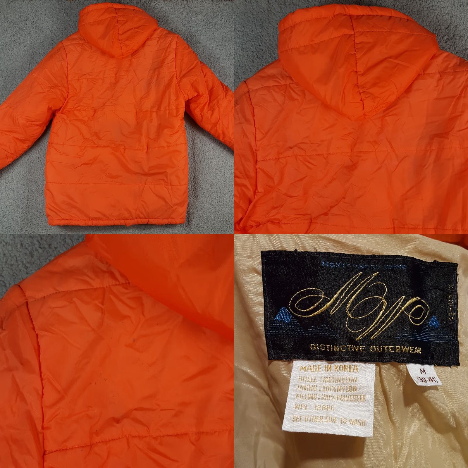 Vintage VINTAGE Montgomery Ward Jacket Mens M Hooded Puffer Parka 80s 90s Orange Zip Up Winter 00s Outdoor Retro Constrast Logo Pockets Full Zip Size US M / EU 48-50 / 2 - 8 Thumbnail