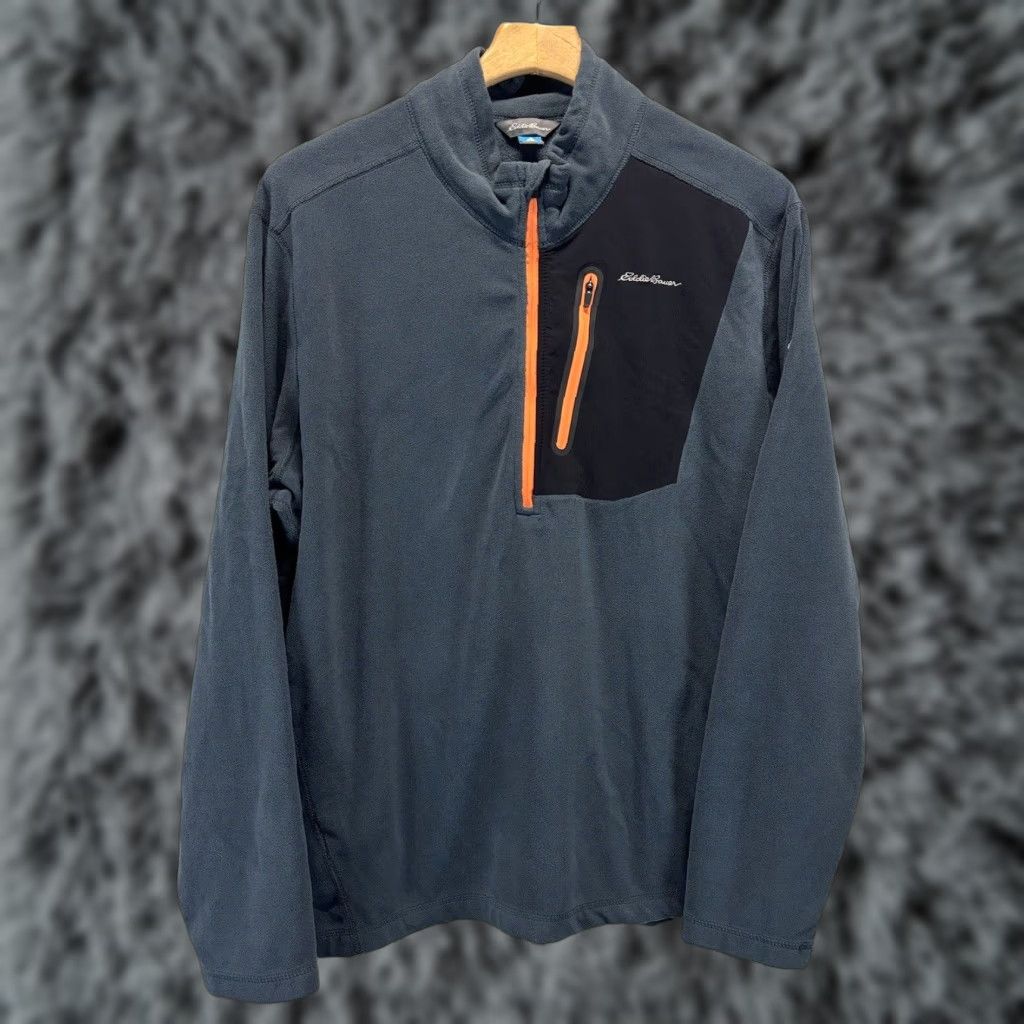Eddie Bauer Men’s Eddie Bauer First Ascent Micro Fleece Pullover Jacket Sz XL Grey 1/2 Zip Size US XL / EU 56 / 4 - 1 Thumbnail