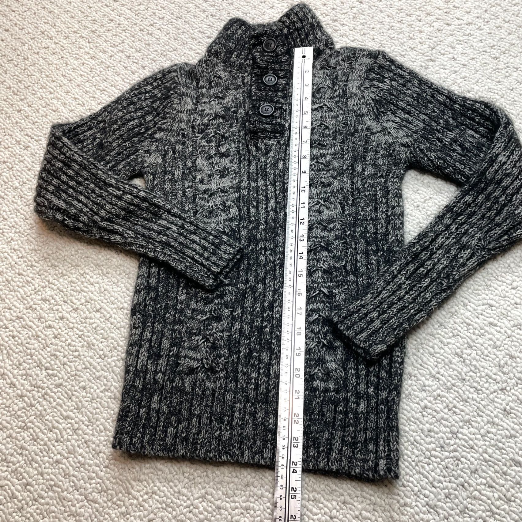Vintage VINTAGE True Rock Sweater Womens Small Gray Knit High Button Neck Pullover Sweatshirt Size S / US 4 / IT 40 - 2 Thumbnail