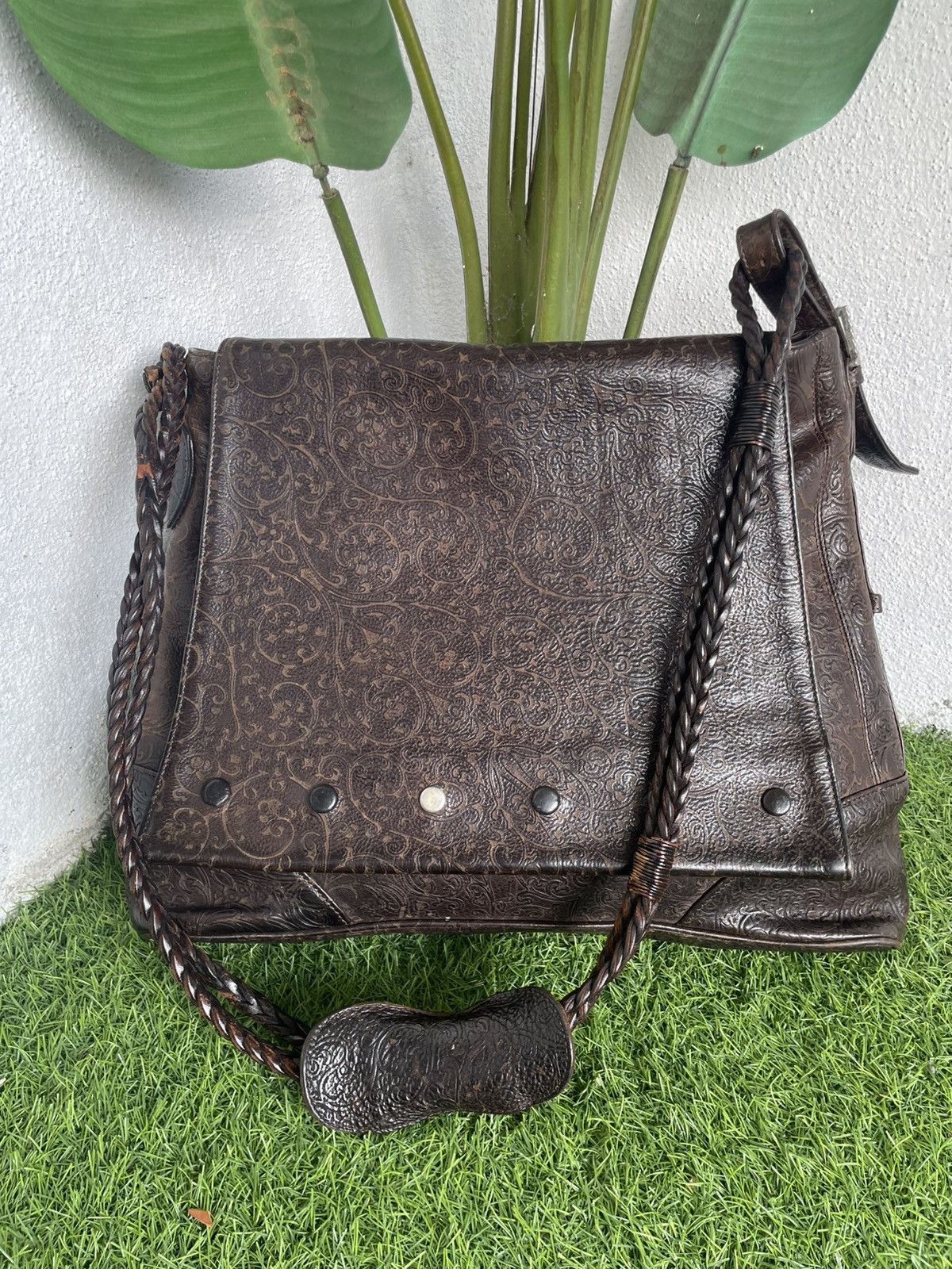 Authentic HIROKO HAYASHI leather Art Shoulder bag