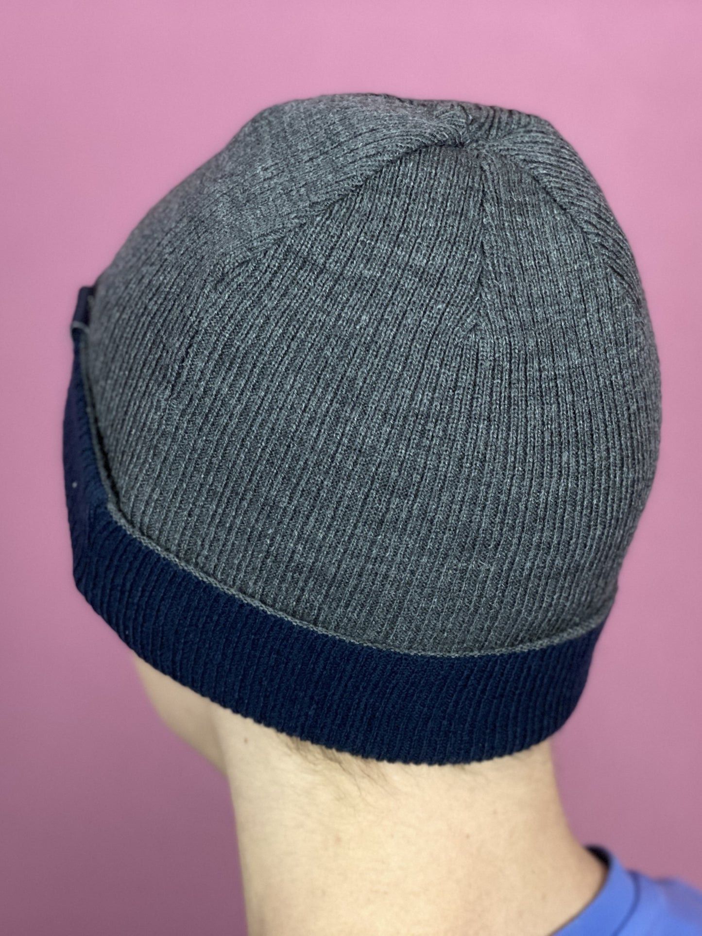 Nike × Vintage Nike Vintage Reversible Beanie Hat - Navy Blue Size ONE SIZE - 4 Thumbnail