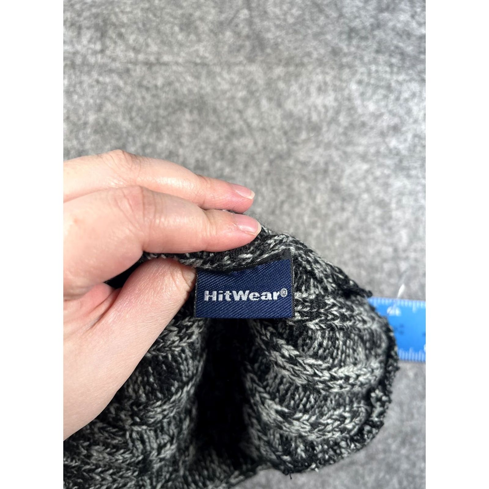 Vintage HitWear Hat Beanie Mens One Size Black Gray Striped Knit Echosmith Music Winter Size ONE SIZE - 7 Thumbnail