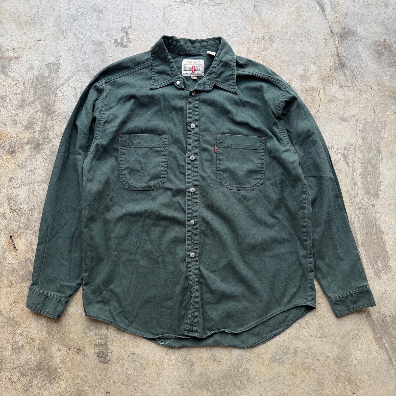 Levi's Vintage 90s Levi’s Red Tab Workwear Button Up Shirt XL Size US XL / EU 56 / 4 - 2 Thumbnail