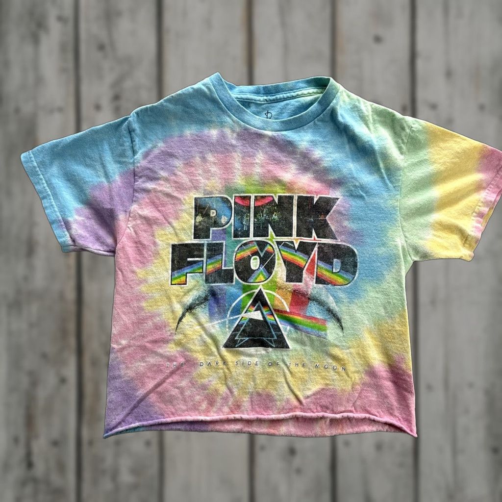 Vintage Pink Floyd Shirt Womens Small Tie Dye Dark Side Of The Moon Band Tee Rainbow Pas Size S / US 4 / IT 40 - 1 Thumbnail