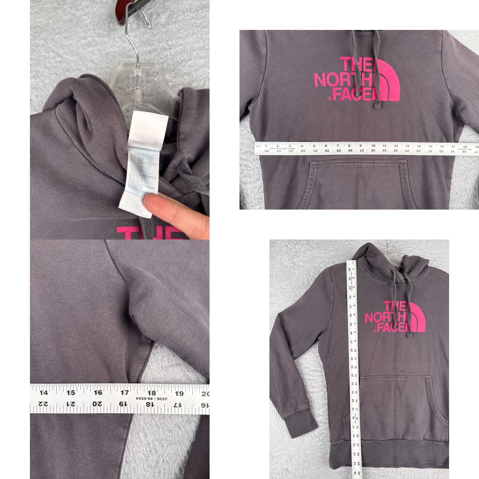 The North Face The North Face Hoodie Women Small Grayish Pink Pullover Pocket Cotton Size S / US 4 / IT 40 - 8 Thumbnail