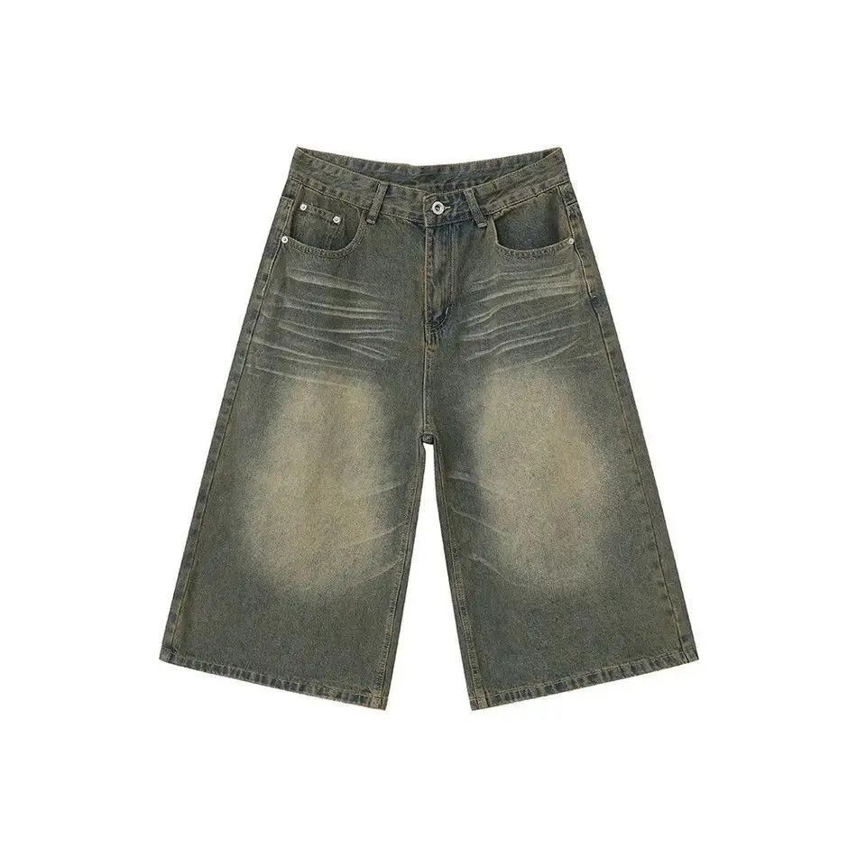 Japanese Brand Retro straight leg wide leg denim shorts Size US 32 / EU 48 - 5 Thumbnail