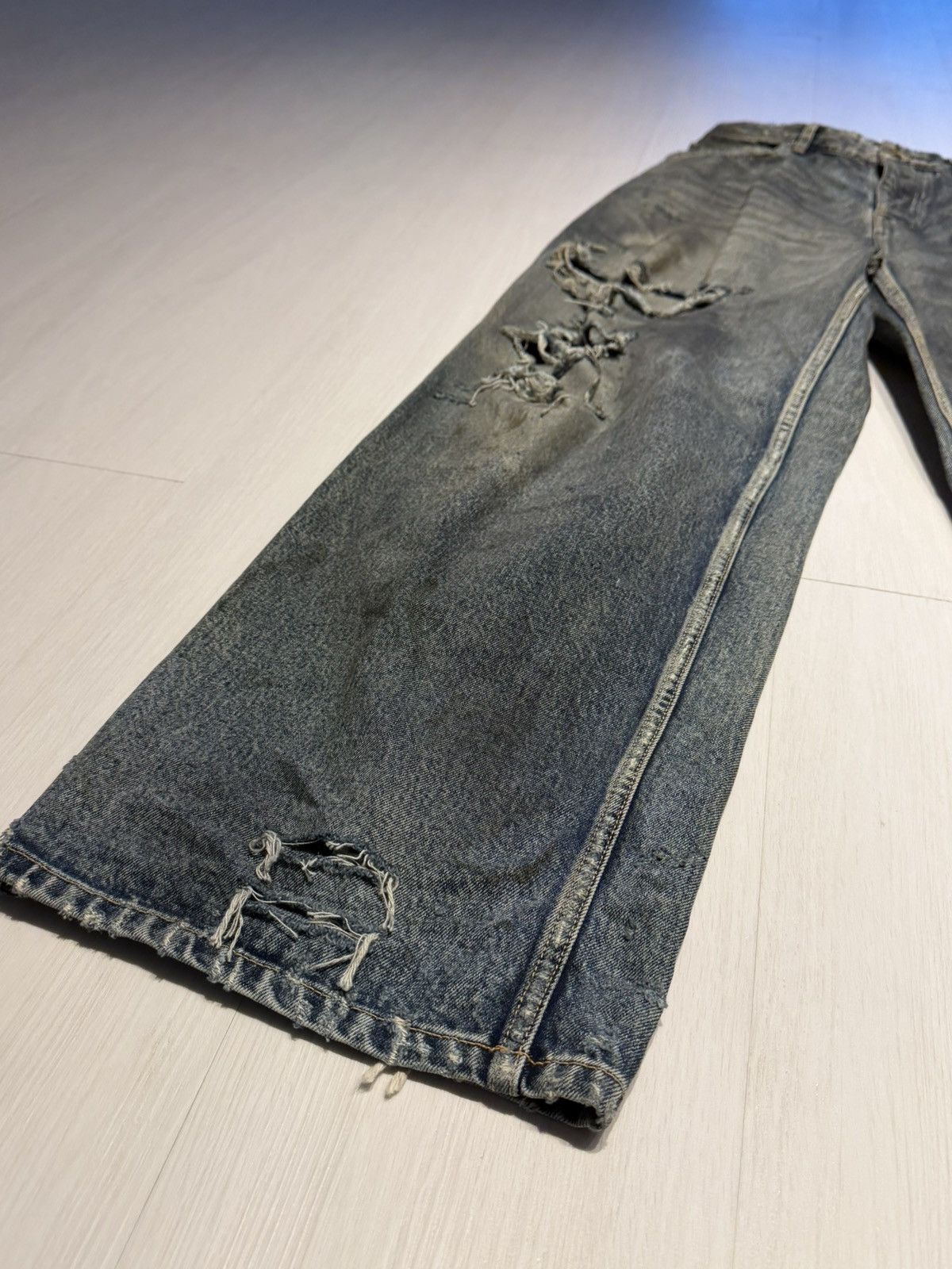 Balenciaga Balenciaga Mud Show Oil Spill Distressed Pants XS Size US 30 / EU 46 - 3 Thumbnail