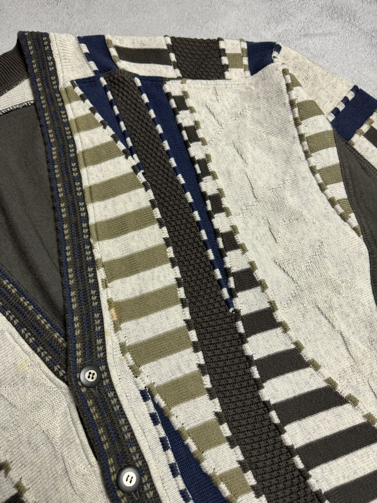 Carlo Colucci Carlo Colucci Vintage Cotton Acrylic V-Neck Knit Cardigan Size US XXL / EU 58 / 5 - 9 Thumbnail