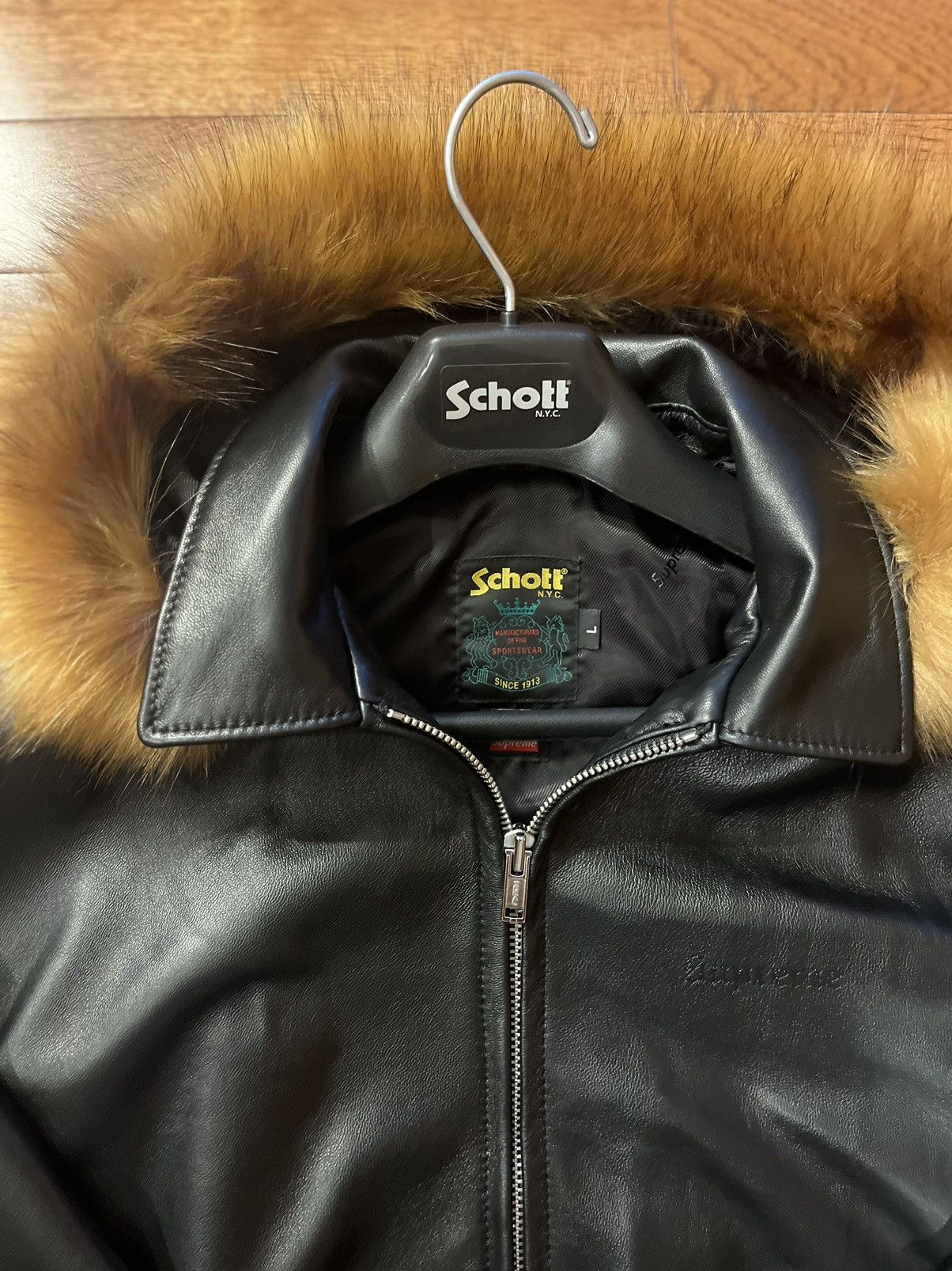 Supreme Supreme x Schott Hooded Leather Bomber Jacket | Grailed