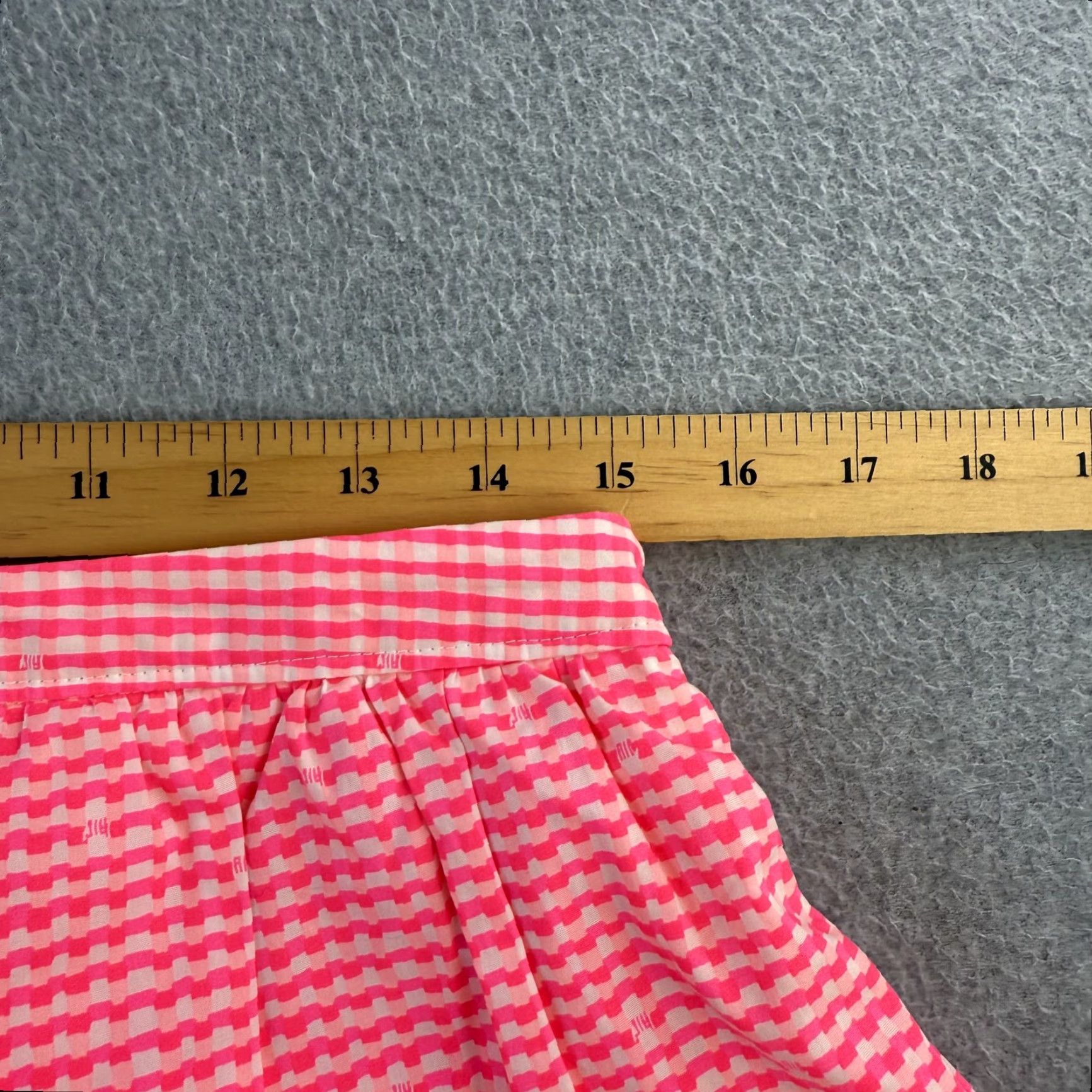 Lilly Pulitzer Lilly Pulitzer Skirt Womens 12 Pink White Scallop Peplum Ruffle Mini Preppy Skirt Color Pink Pattern Check? Size 34" / US 12 / IT 48 - 2 Thumbnail