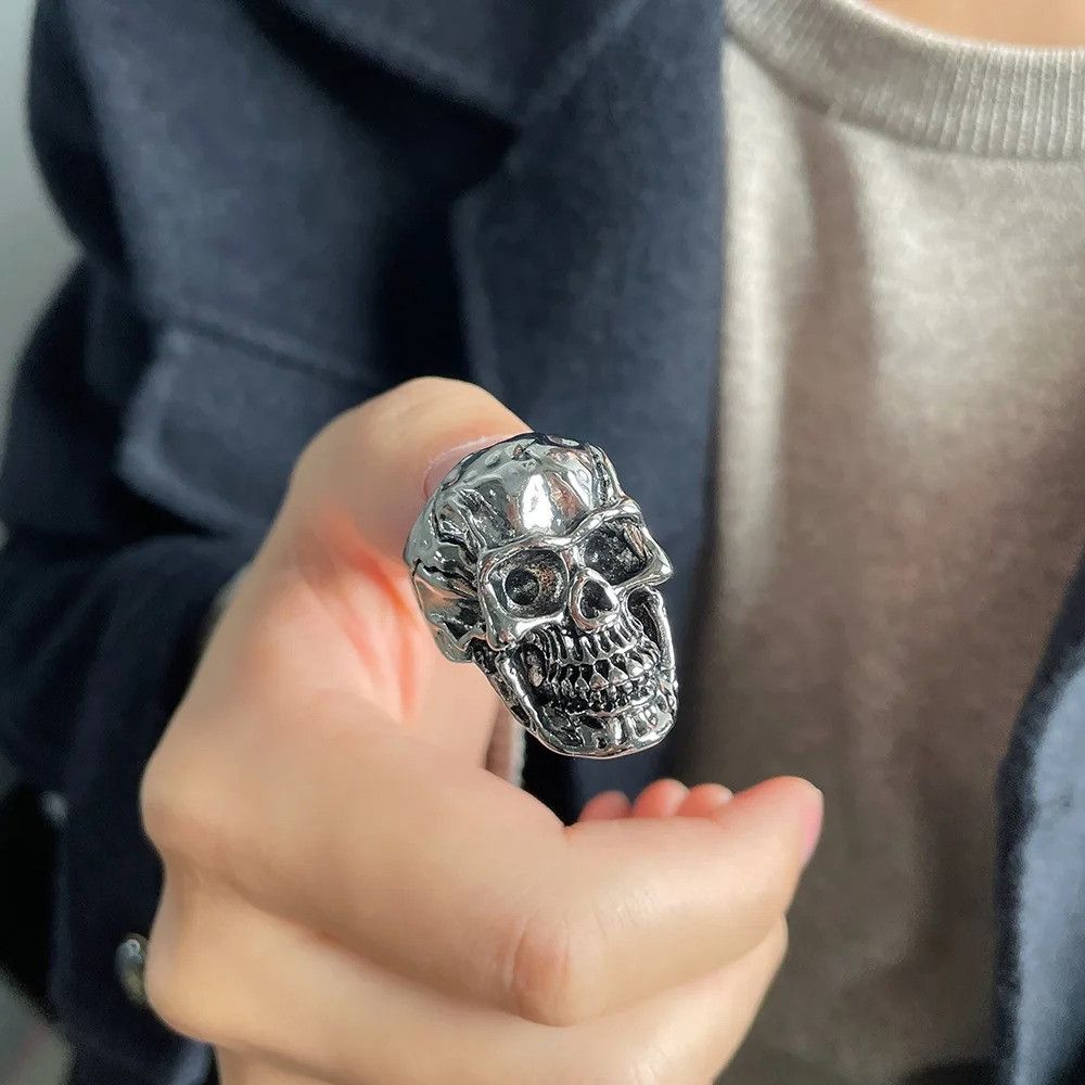 Japanese Brand × Jewelry × Vintage Retro Skull Large Ring Size ONE SIZE - 2 Thumbnail