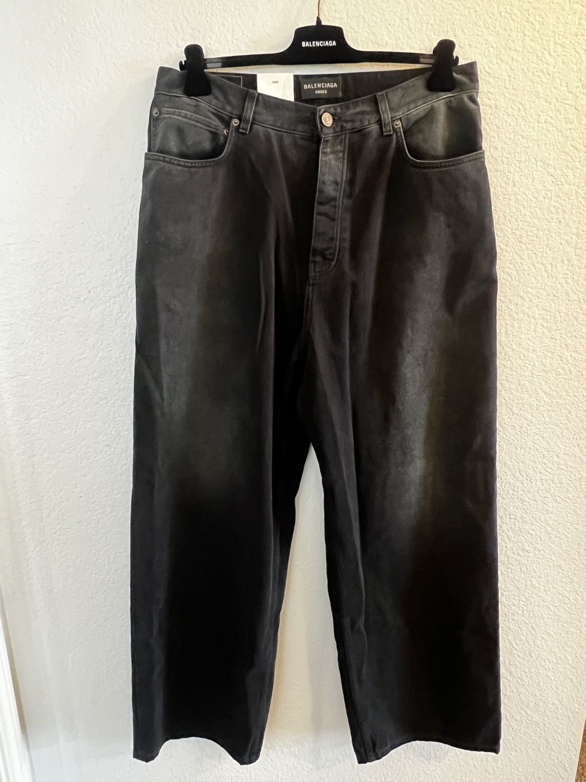 Balenciaga Denim Sticker Baggy Pants | Grailed