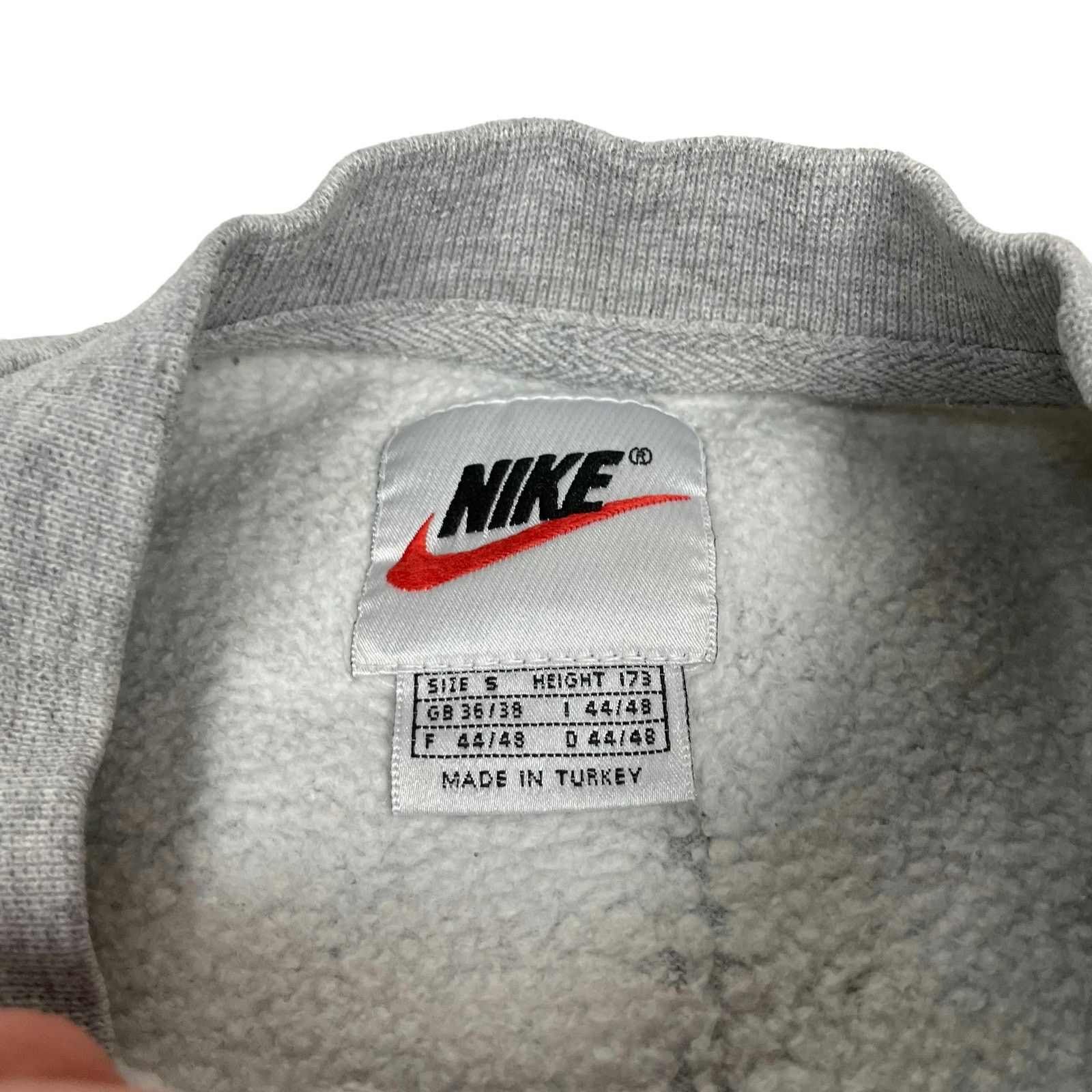 Nike × Vintage Vintage Nike Men's Gray Swoosh Pullover Fleece Sweatshirt S Size US S / EU 44-46 / 1 - 7 Thumbnail