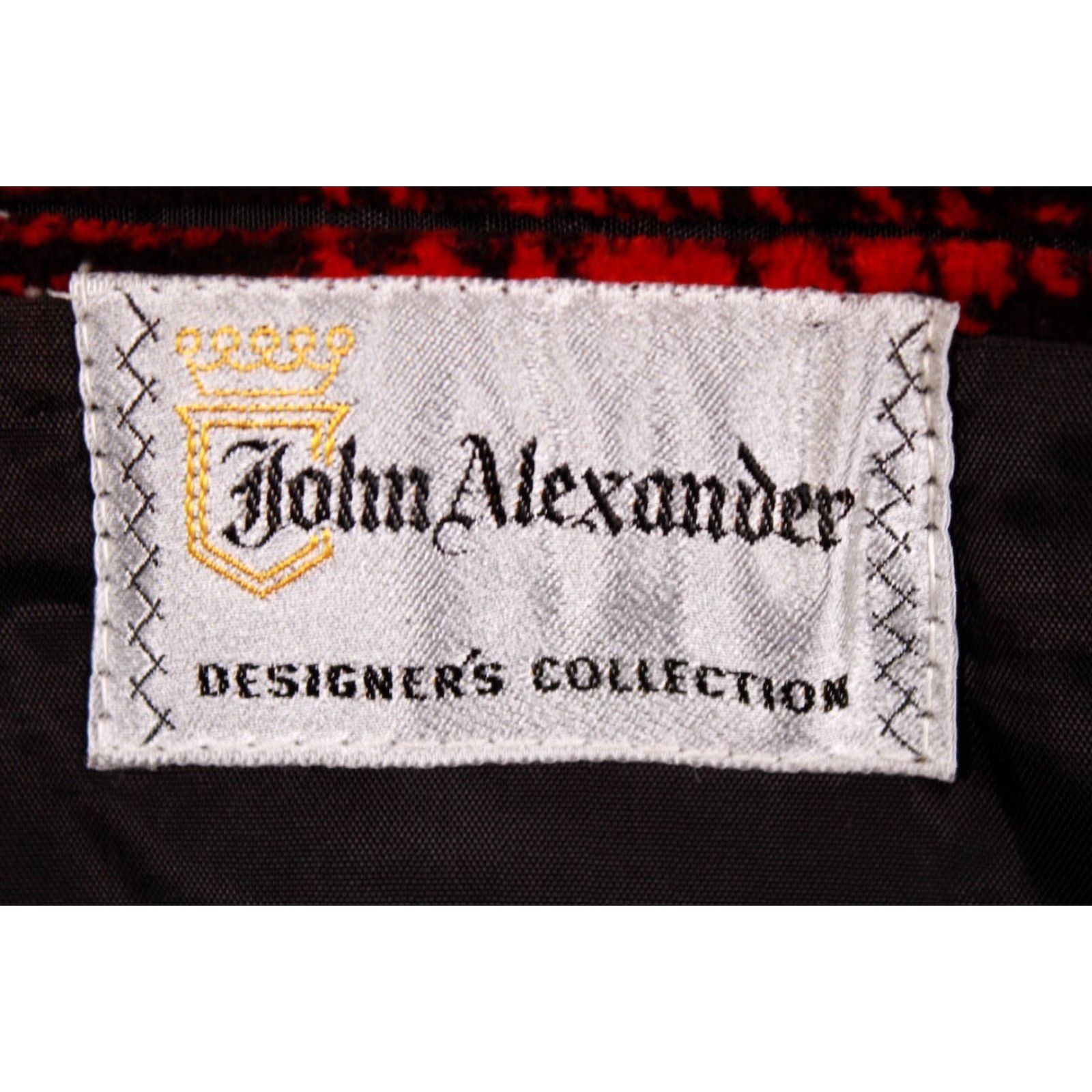 Velvet VTG John Alexander Blazer Mens M Velvet Red Plaid 60s 70s Jacket Blazer Size 40R - 4 Thumbnail