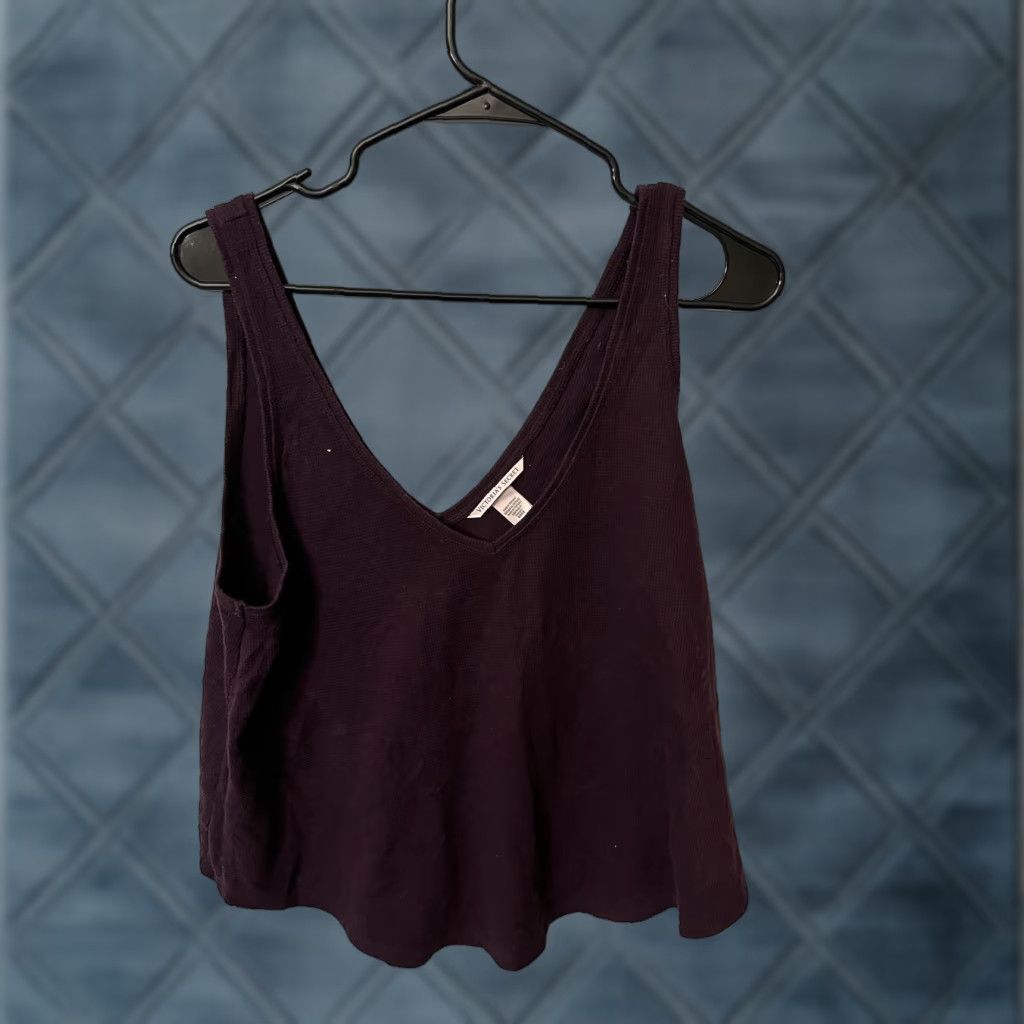 Victoria's Secret Victoria's Secret Tank Top Maroon Women’s Size M Short Sleeve Sleeveless Ribbed PINK Casual Basic Cotton Polyester Shirt Womens Size M / US 6-8 / IT 42-44 - 1 Thumbnail
