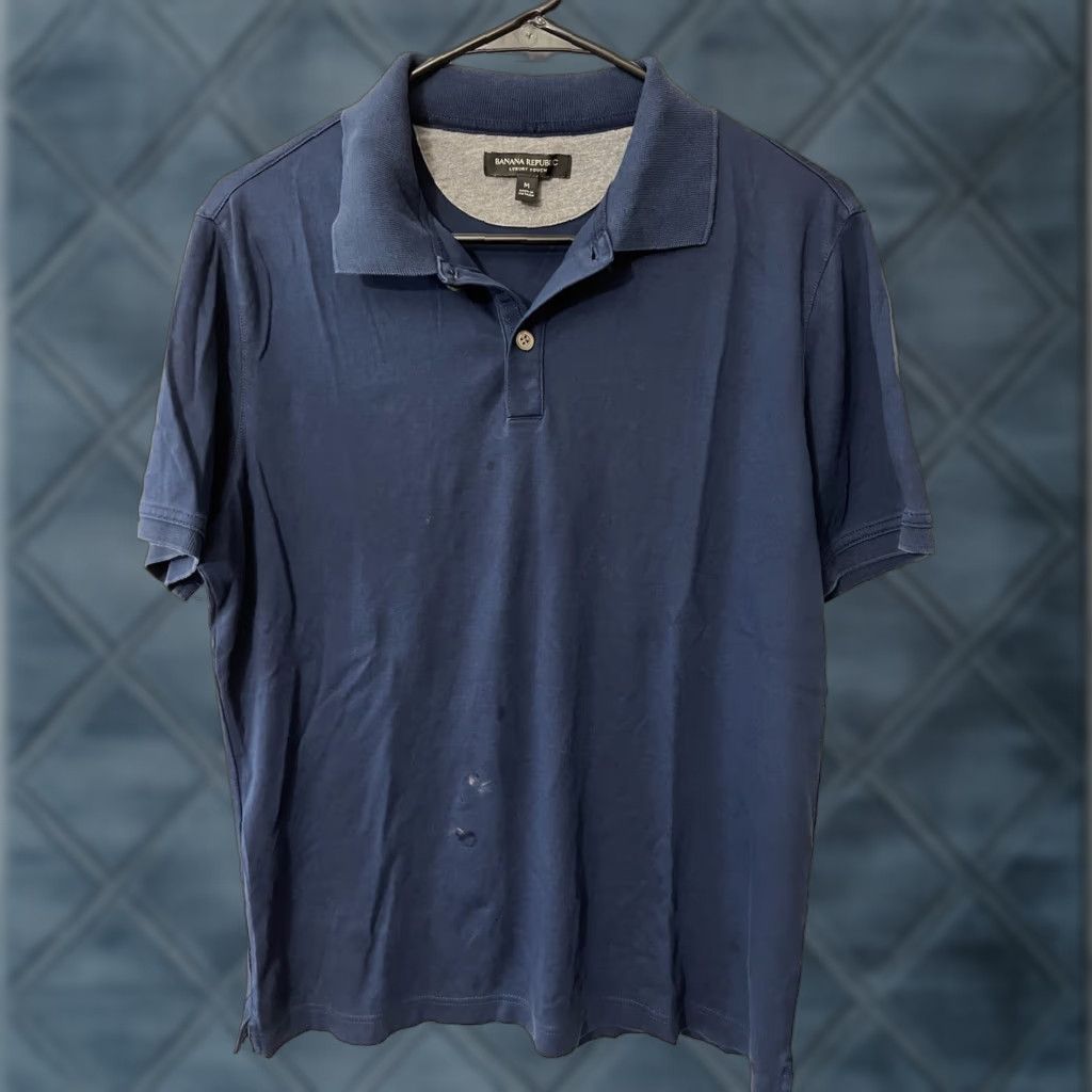 Banana Republic VINTAGE Banana Republic Polo Shirt Men Medium Navy Blue Casual Short Sleeve Knit 100% Cotton Size US M / EU 48-50 / 2 - 1 Thumbnail