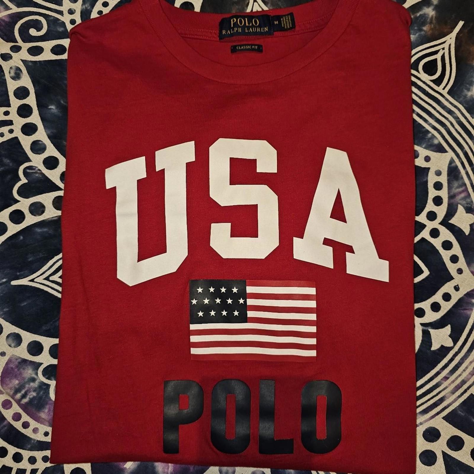 Polo Ralph Lauren Polo Ralph Lauren Men's Red White and Blue USA T-shirt Size US M / EU 48-50 / 2 - 6 Thumbnail