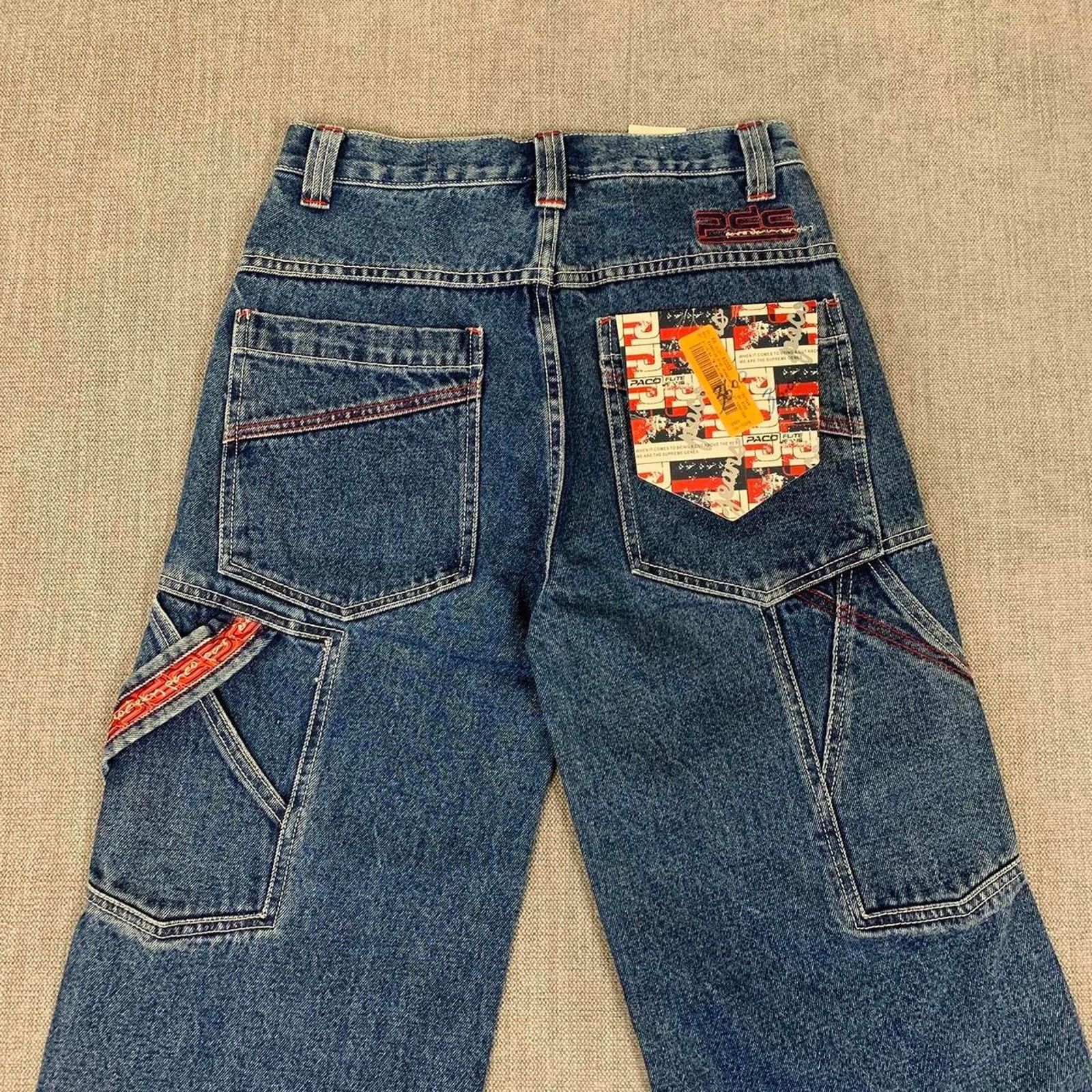 Vintage Y2K 90s Paco Elite Jeans Baggy Carpenter Denim Jeans NWT Size US 27 - 3 Thumbnail