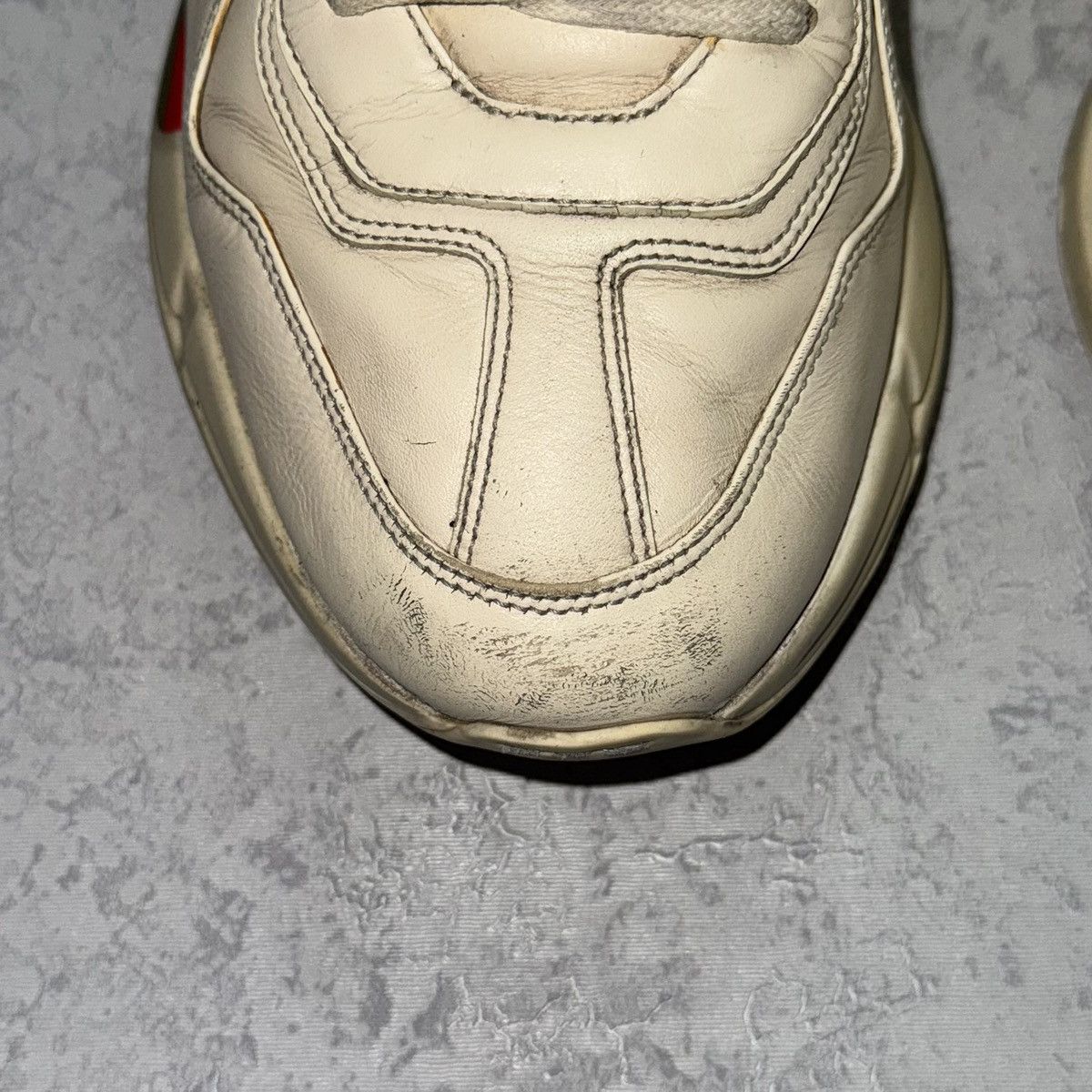 Gucci Gucci Rhyton Logo Leather Sneaker Size 12.5 Size US 12.5 / EU 45-46 - 4 Thumbnail