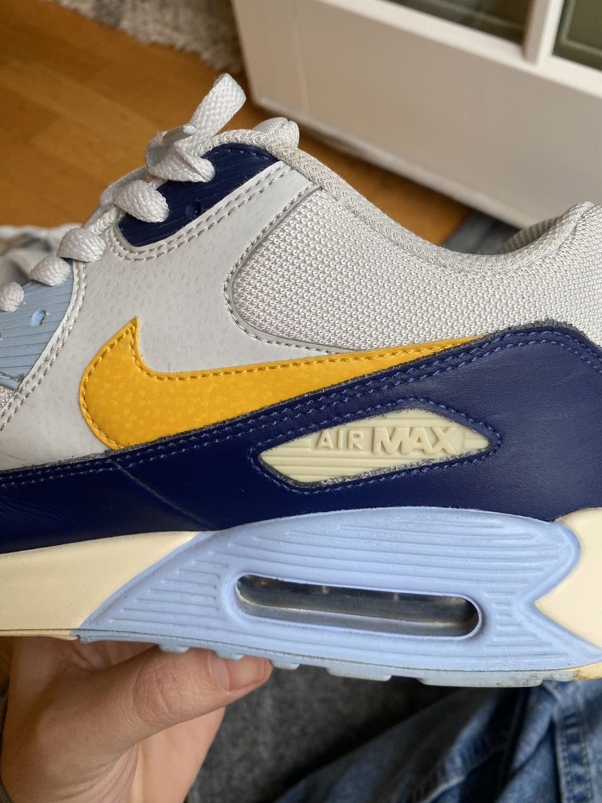 Nike Nike Air Max 90 Pure Platinum Blue Void Size US 9.5 / EU 42-43 - 8 Thumbnail