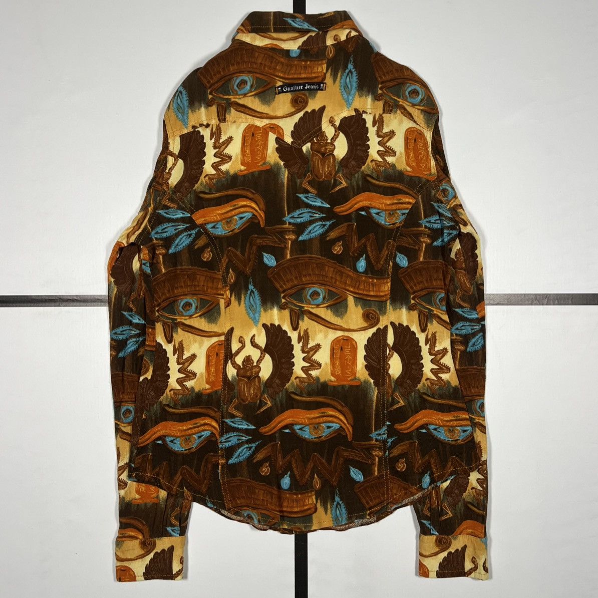 Jean Paul Gaultier |[ SS97 Jean Paul Gaultier Egyptian Print Button Up Shirt ]| Size US S / EU 44-46 / 1 - 7 Thumbnail