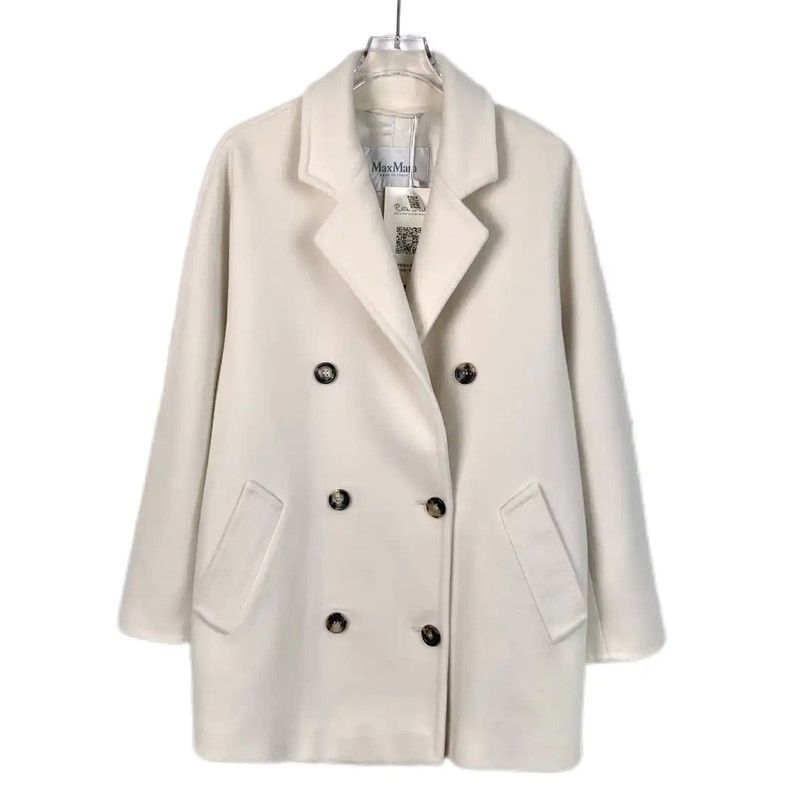 Max Mara MaxMara Cream Wool Women's Coat 0089 Size XS / US 0-2 / IT 36-38 - 1 Thumbnail