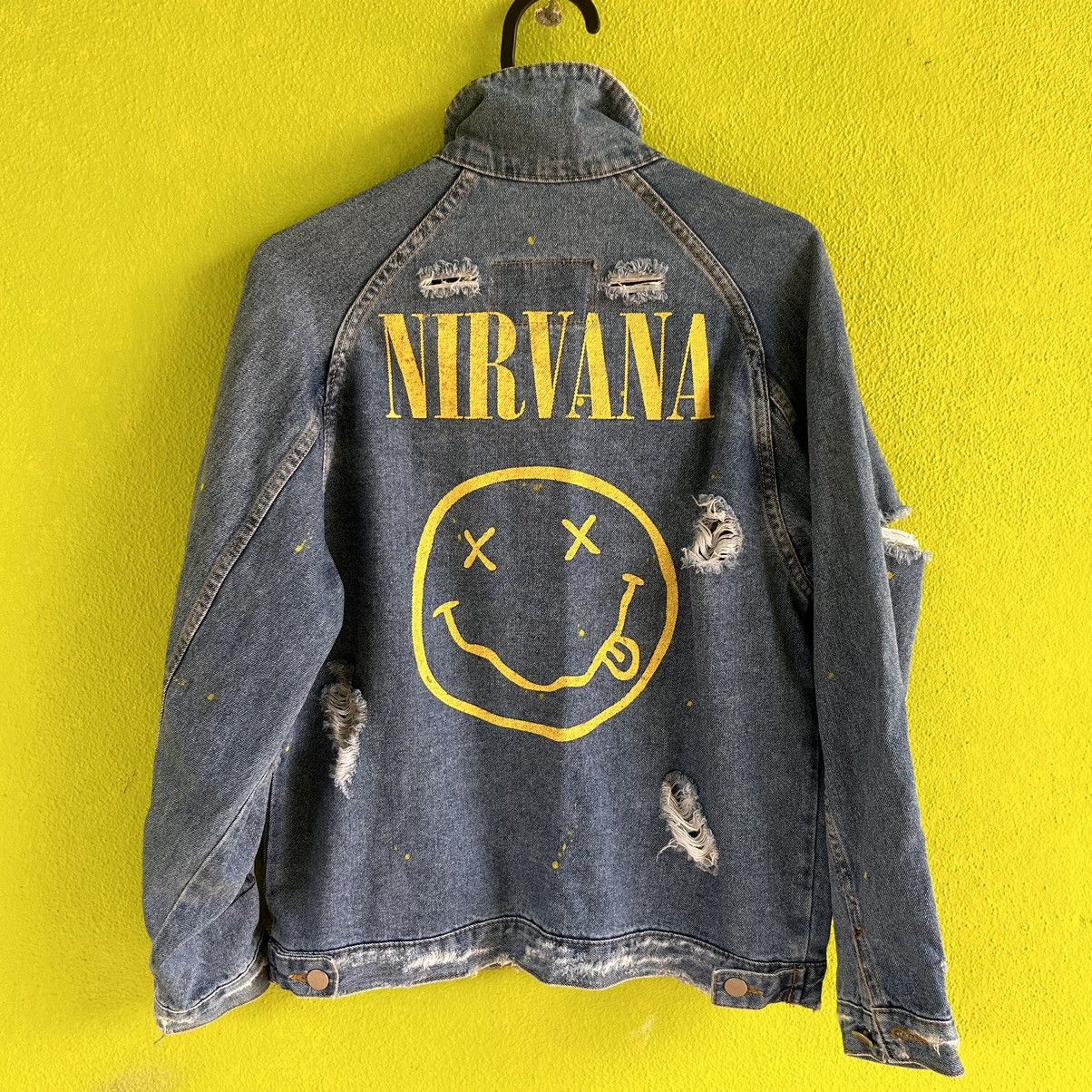Vintage Vintage Japanese Brand Full Print Denim Jacket Size L / US 10 / IT 46 - 1 Thumbnail