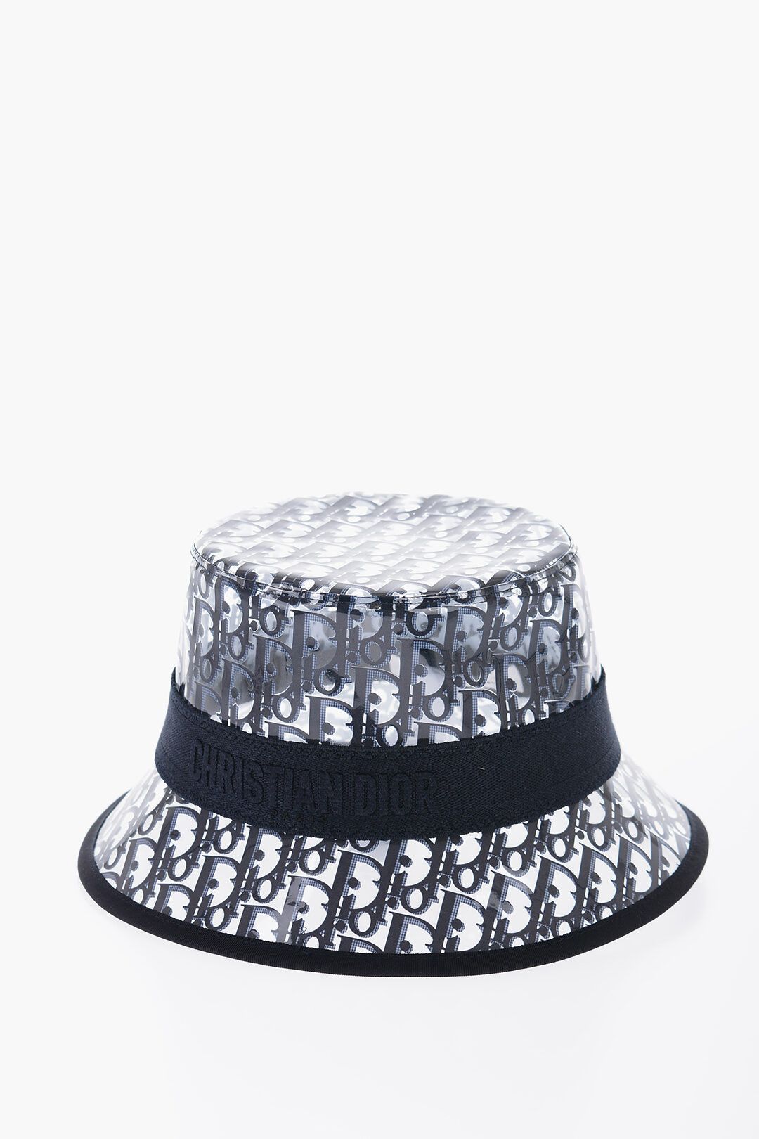 image of Dior Pvc Oblique Bucket Hat All-Over Logo in Blue, Men's