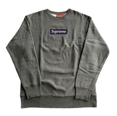 Supreme Grey Box Logo Crewneck | Grailed