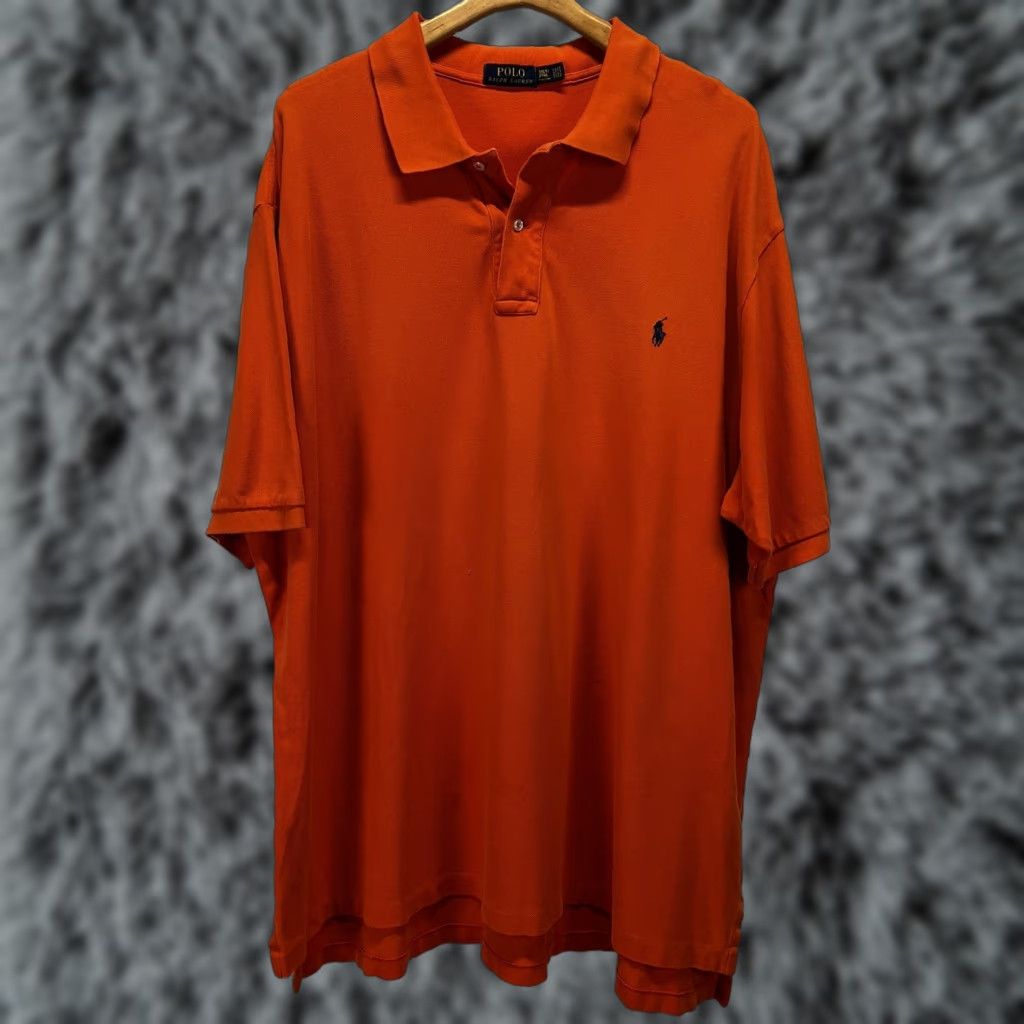 Ralph Lauren VINTAGE Polo Ralph Lauren Polo Shirt Big & Tall 3XLT Men Orange Knit Collar Short Sleeve - with Flaws Size US XXL / EU 58 / 5 - 1 Thumbnail