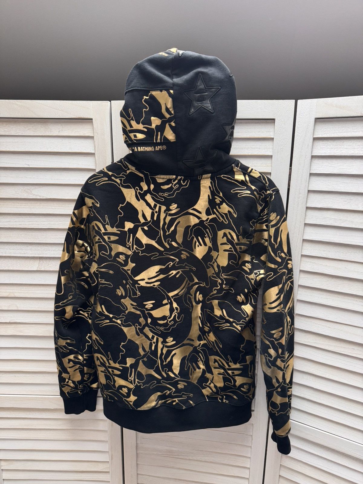 Men’s Casual AAPE Hoodie Black Gold