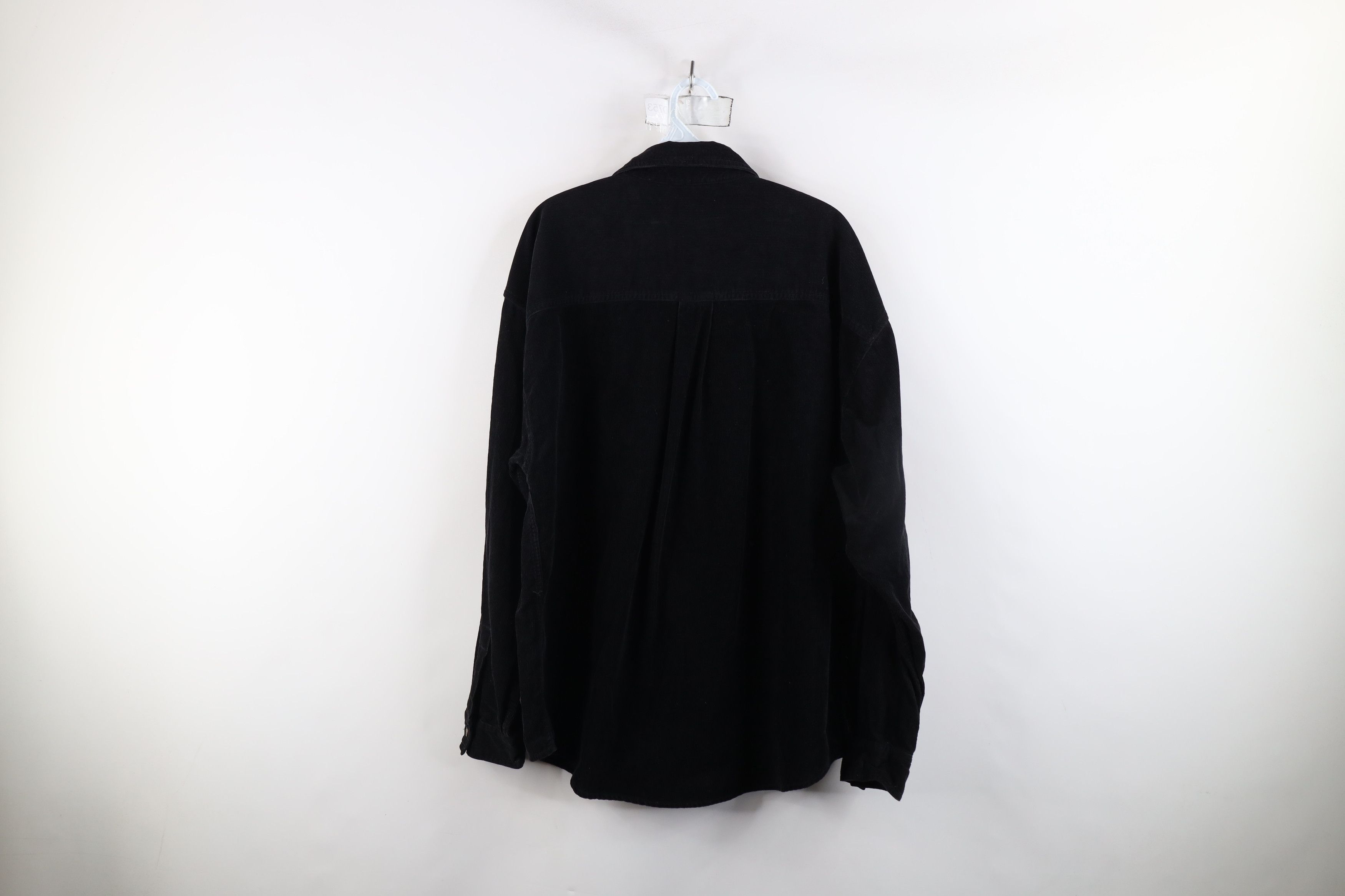 Vintage Vintage 90s Streetwear Corduroy Collared Button Shirt Black Size US L / EU 52-54 / 3 - 11 Thumbnail