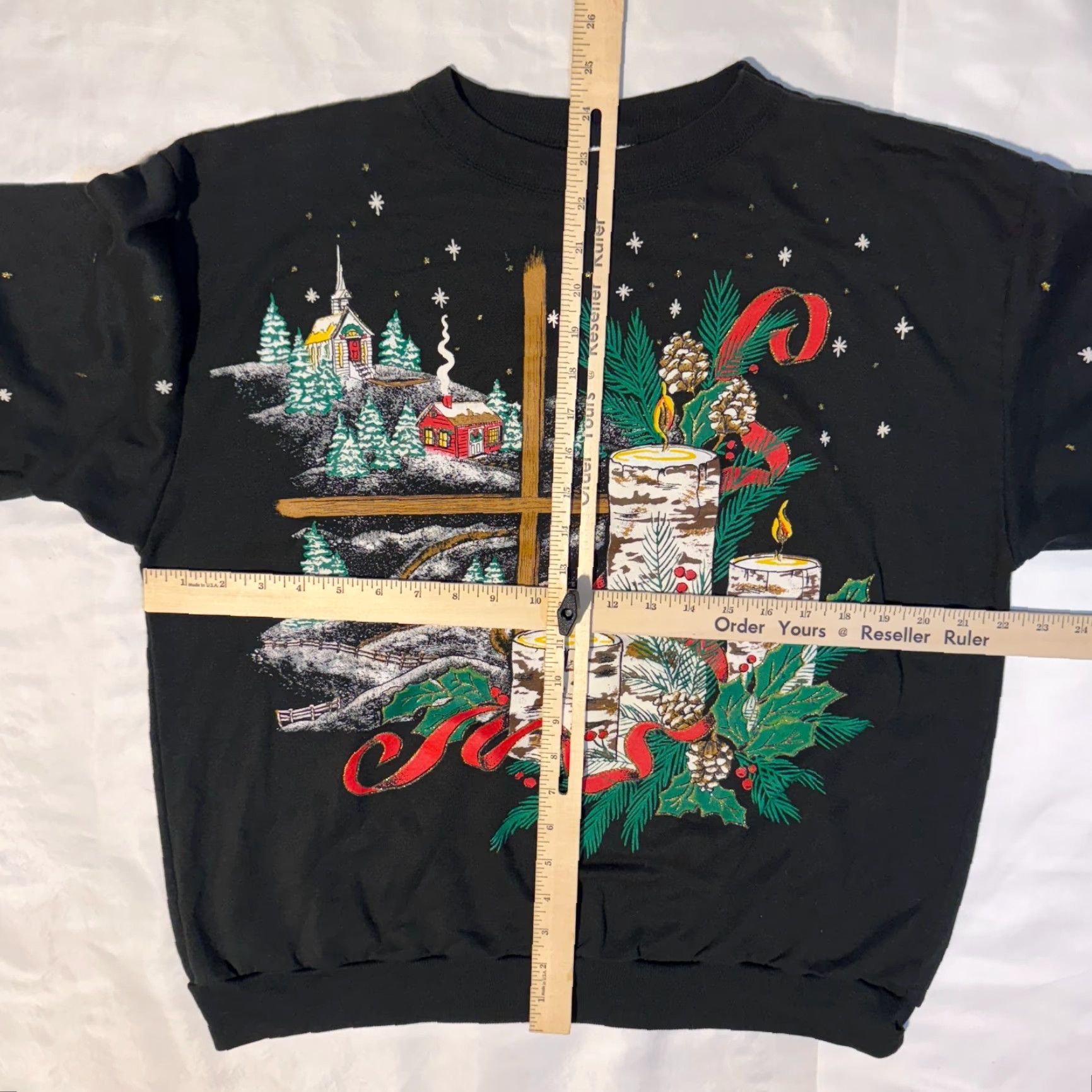 Vintage Vintage Holiday Time Christmas Cabin Candle Church Cross Sweatshirt M Size M / US 6-8 / IT 42-44 - 6 Thumbnail
