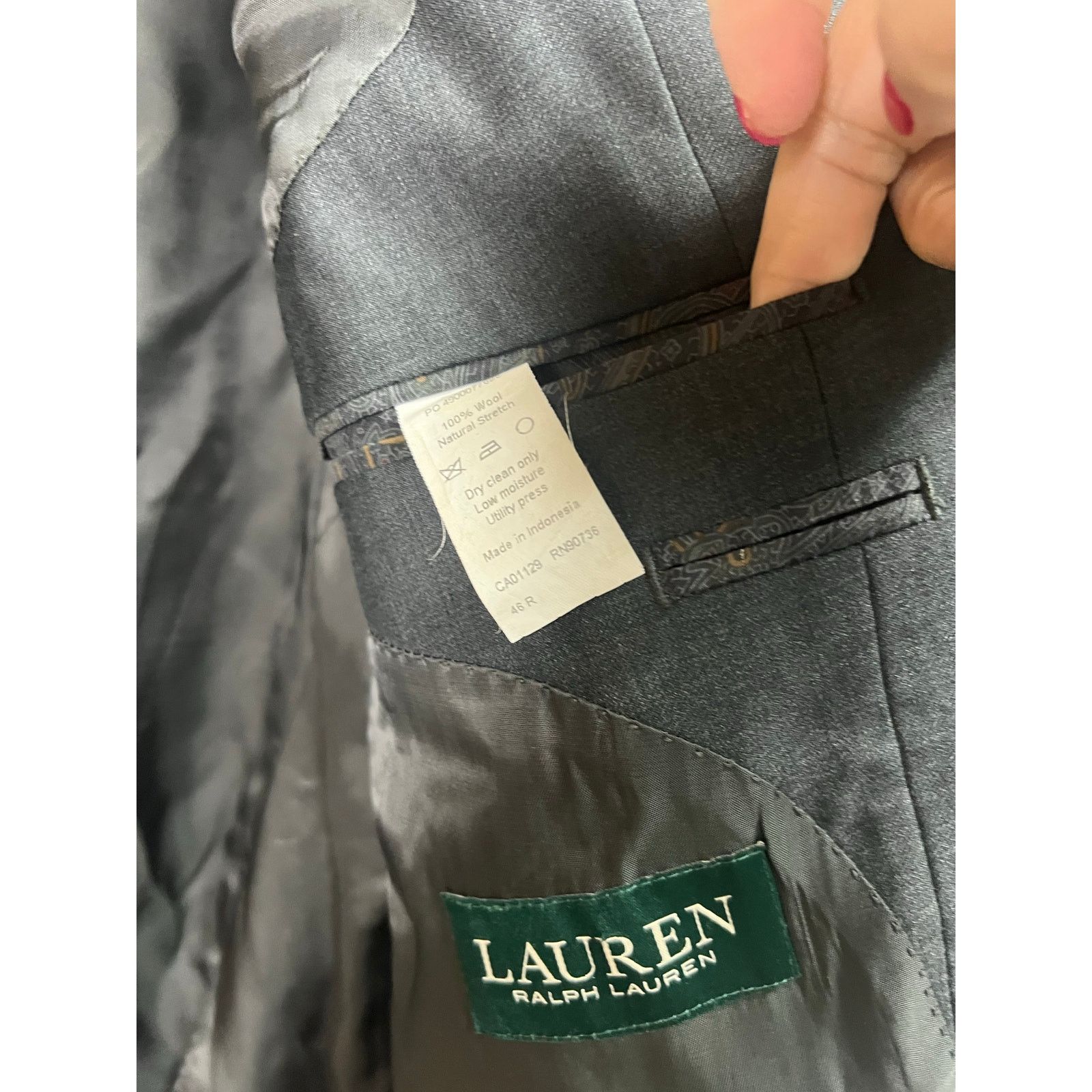 Ralph Lauren Lauren Ralph Lauren Dark Gray Blazer Wool Natural Stretch Size 46R - 13 Thumbnail
