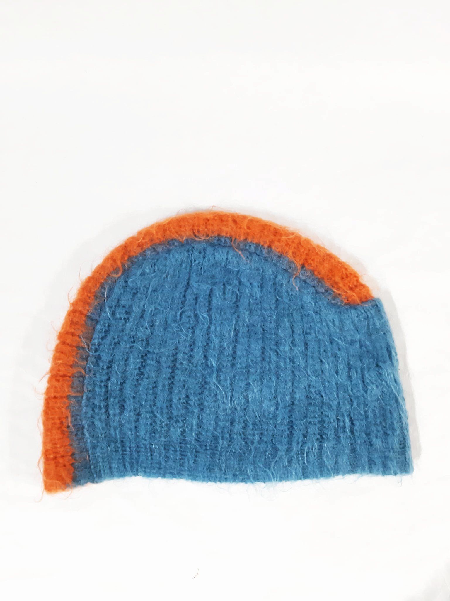 Prada FW 2007 Runway Blue & Orange Mohawk Mohair Beanie Size ONE SIZE - 5 Thumbnail