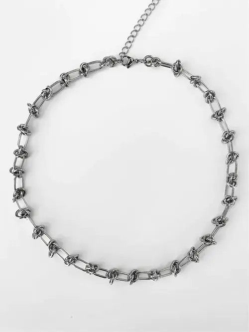 Jewelry Punk Rock Thorns Knot Chains Choker Necklace Size ONE SIZE - 1 Thumbnail