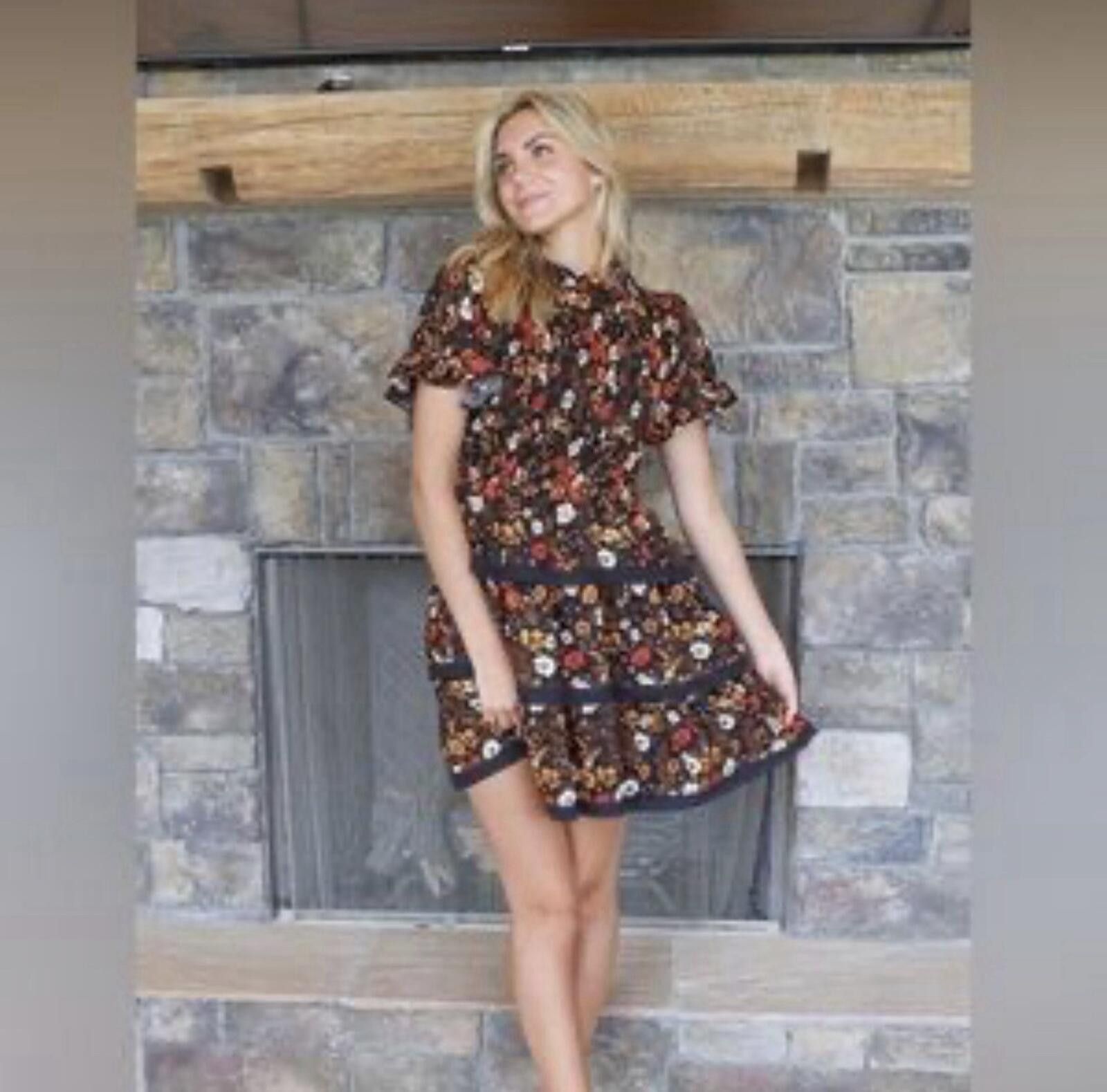 Flower Mountain Simply Southern Tiered Lace Floral Ruffle Dress Size Small Size S / US 4 / IT 40 - 1 Thumbnail
