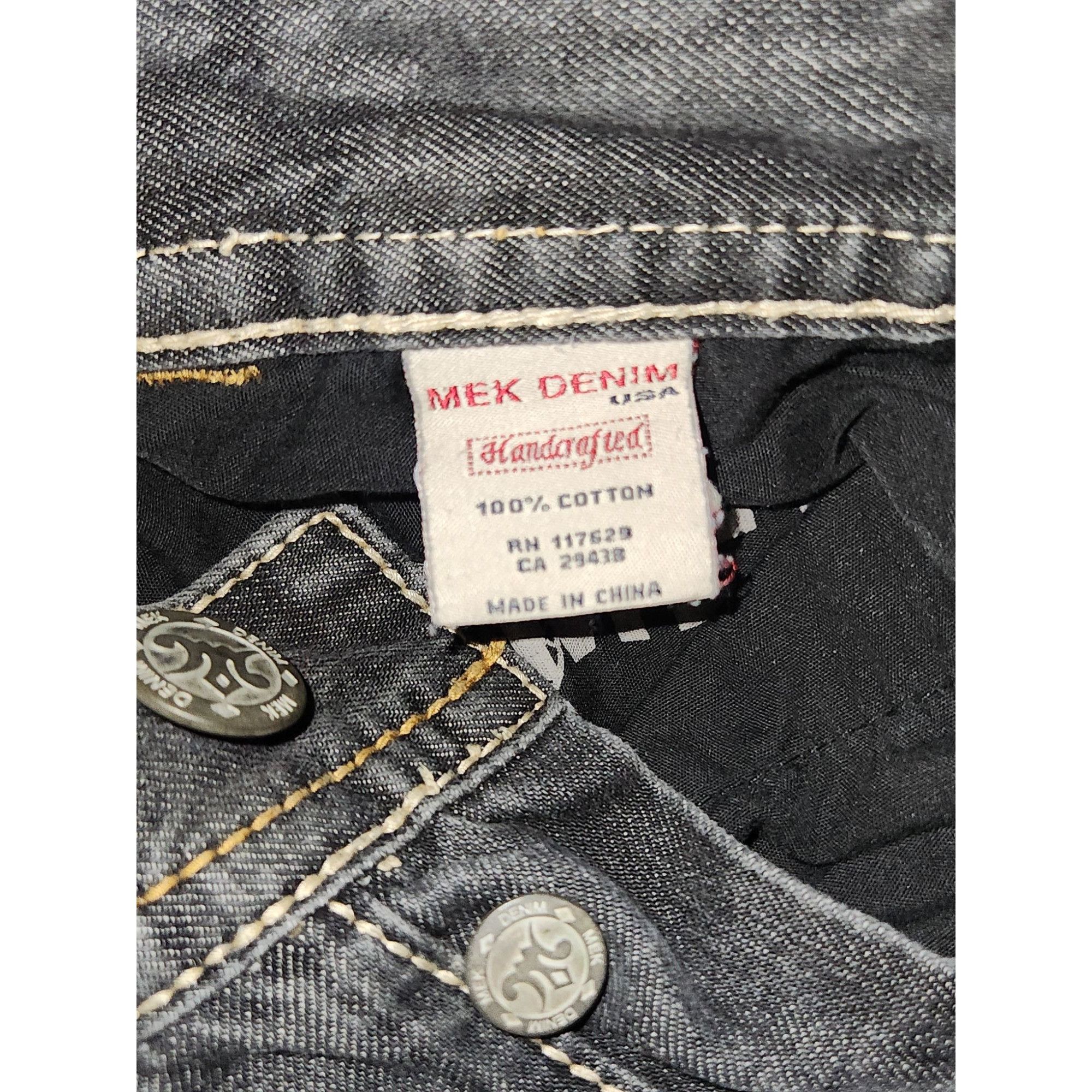 Vintage Mek Denim USA Blue Jeans Mens 34x34 Vtg Oaxaca Boot Cut Dist Size US 34 / EU 50 - 5 Thumbnail