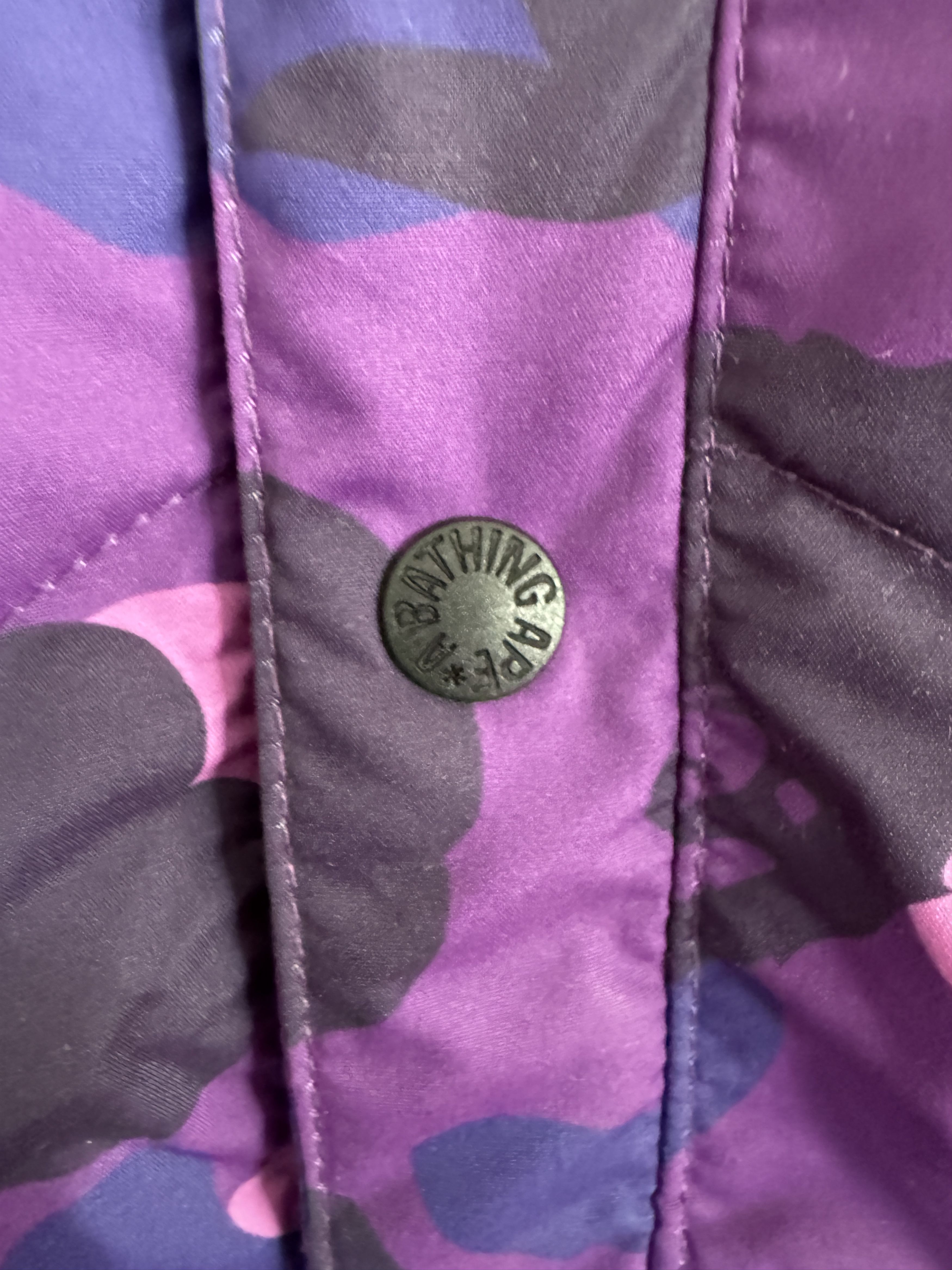Bape Purple Color Camo Lightweight Down Jacket Size US XXL / EU 58 / 5 - 8 Thumbnail