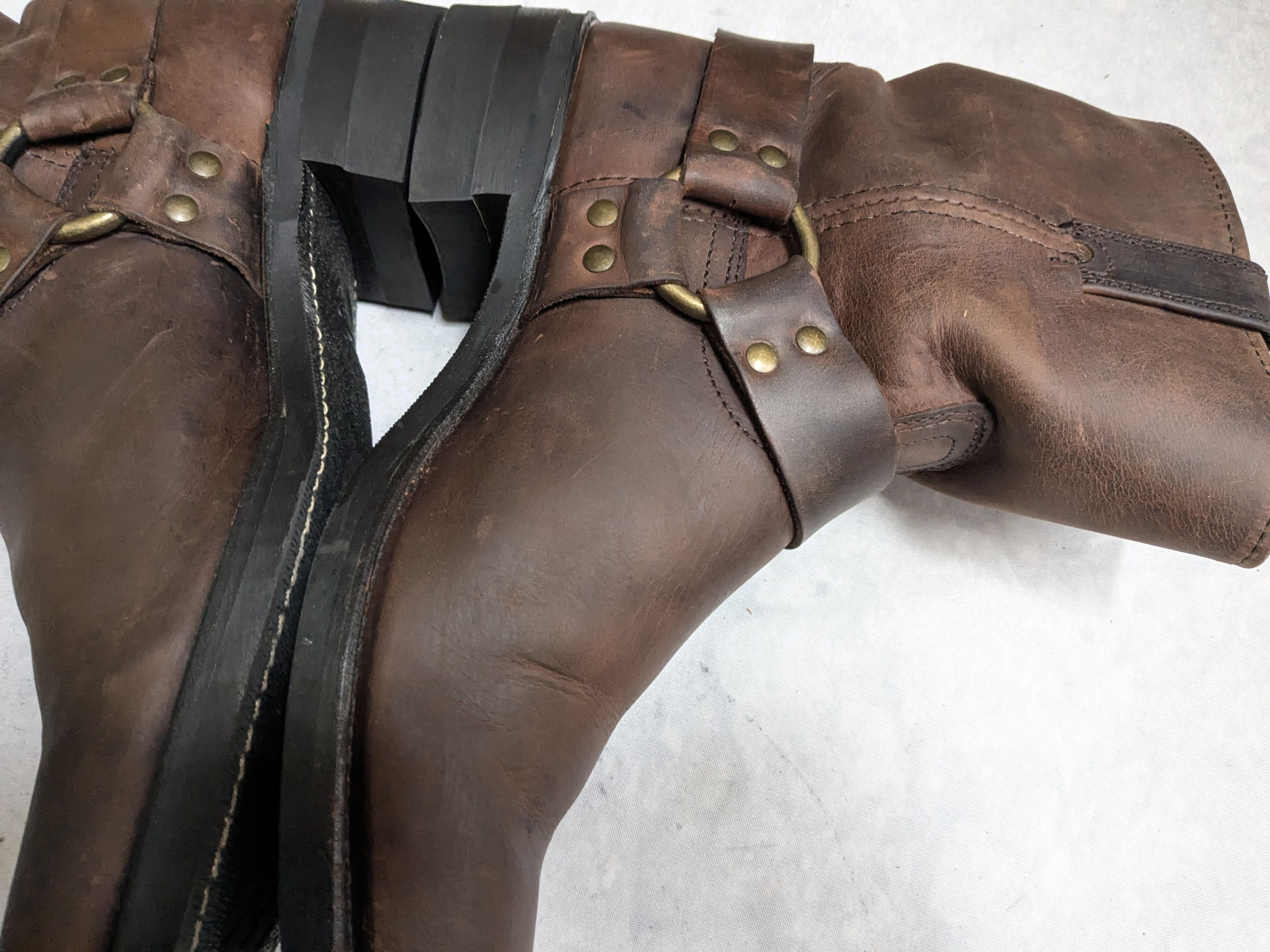 Frye Frye Harness Boots Brown 10 M Leather Buckle USA Size US 10 / EU 43 - 12 Thumbnail