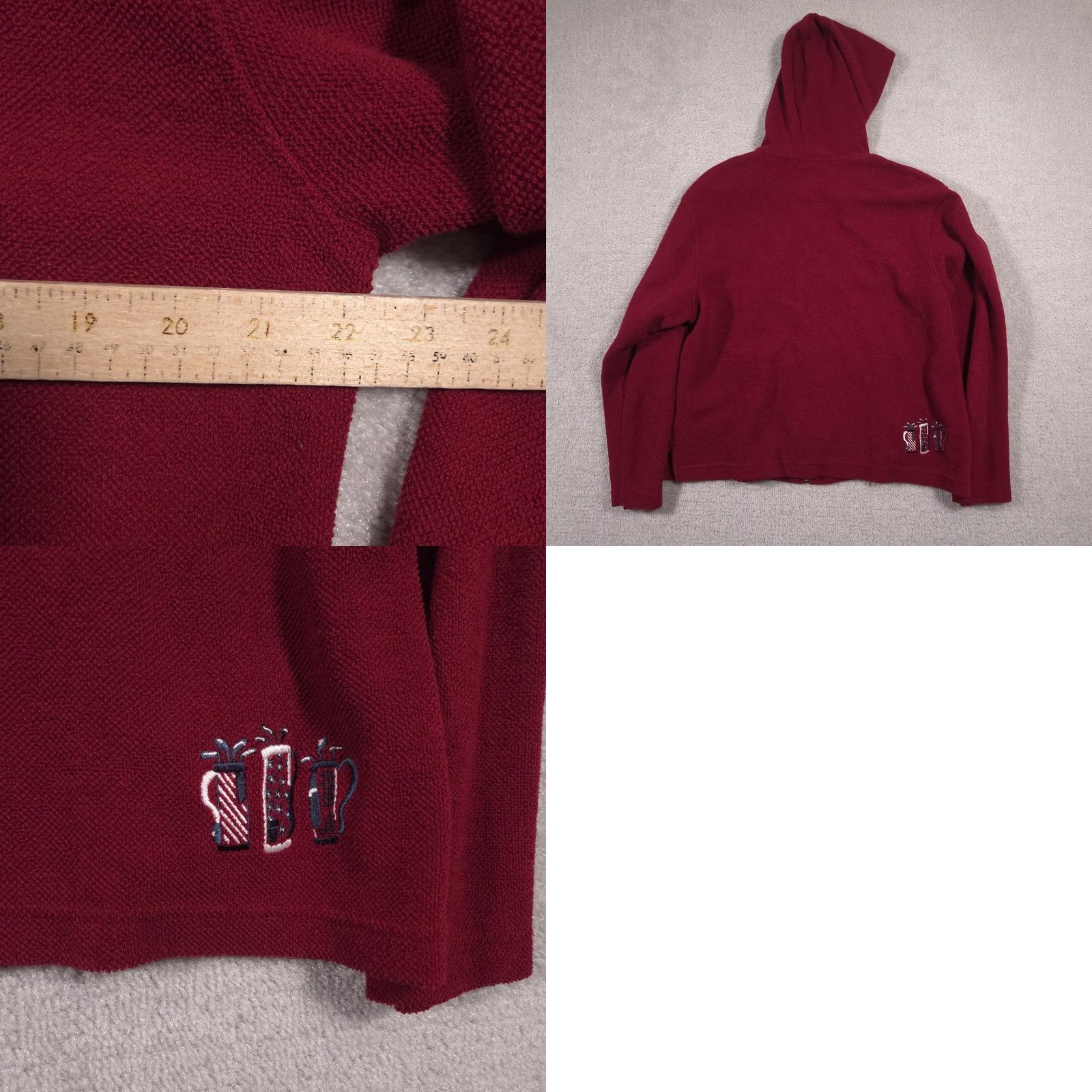 Vintage Christopher & Banks Hoodie Womens XL Red Zip Golf Embroidered Sweatshirt Size XL / US 12-14 / IT 48-50 - 9 Thumbnail
