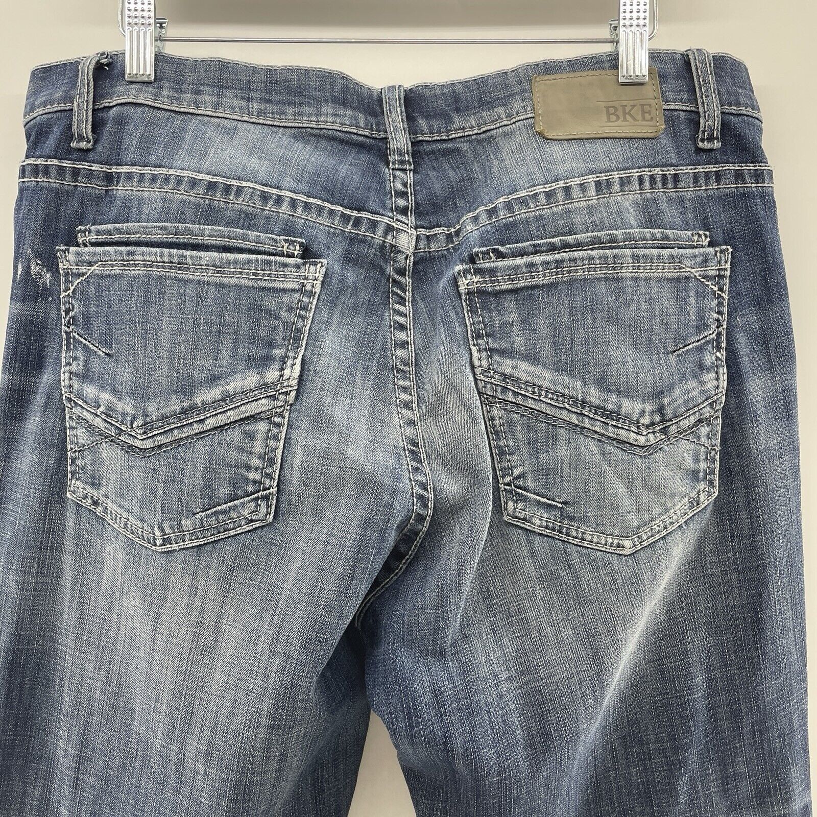 BKE BKE Nolan 36 Jeans Straight Buckle Painted Cross Distressed Size US 36 / EU 52 - 5 Thumbnail