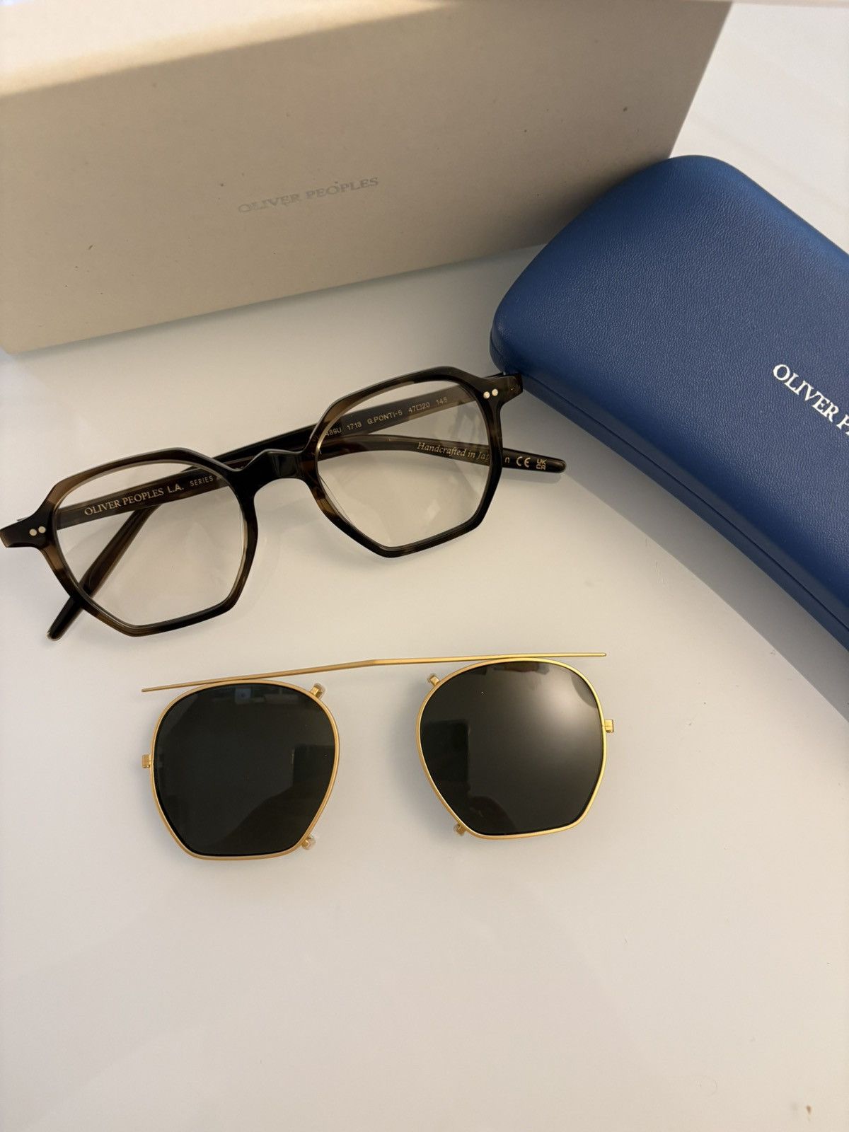 Oliver Peoples Gio. PONTI - 5 Geometric Eyeglasses 47mm+ Clip-on Size ONE SIZE - 6 Thumbnail