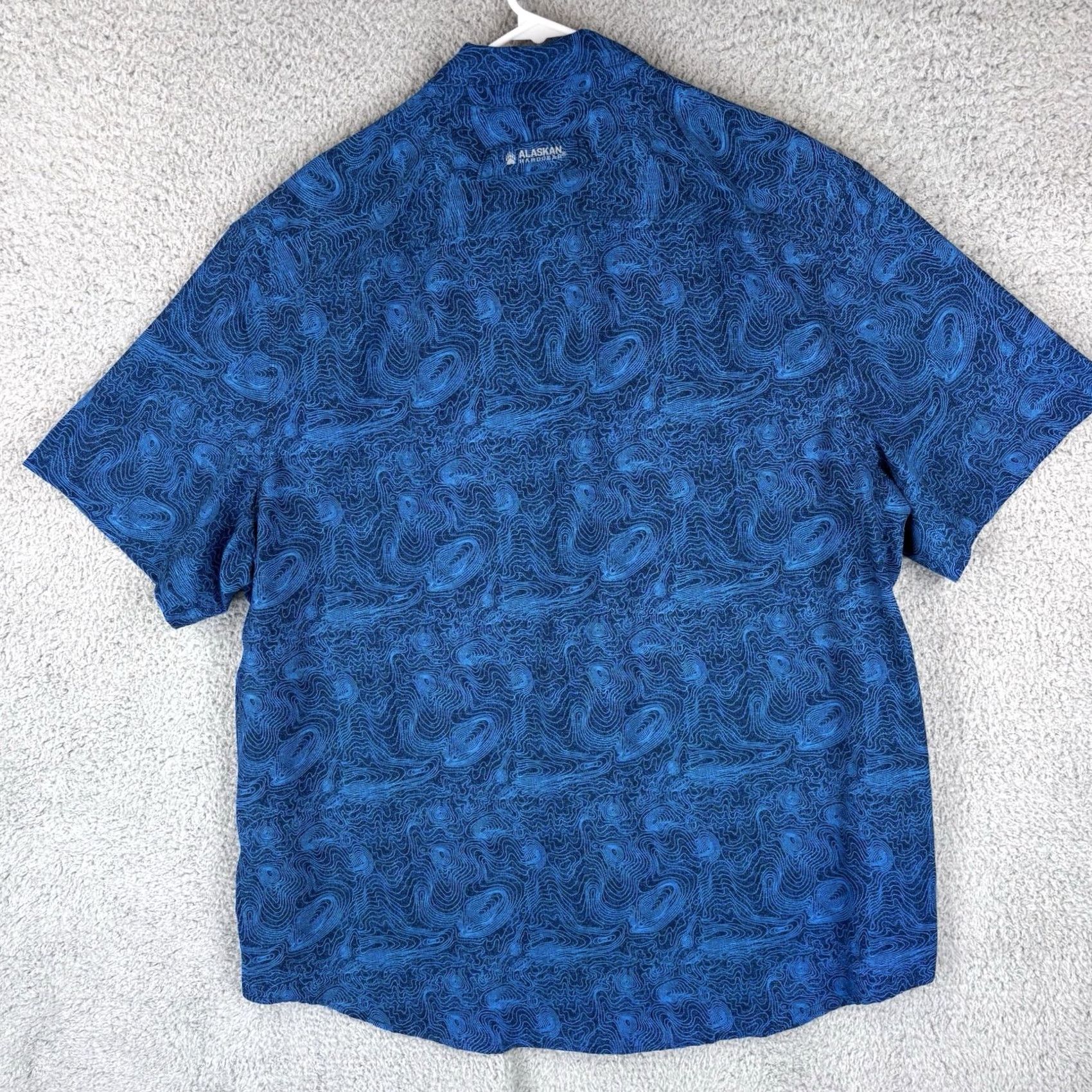 Gloverall Alaskan Hardgear Shirt Mens XL Blue Paisley All Over Print Short Sleeve Size US XL / EU 56 / 4 - 5 Thumbnail